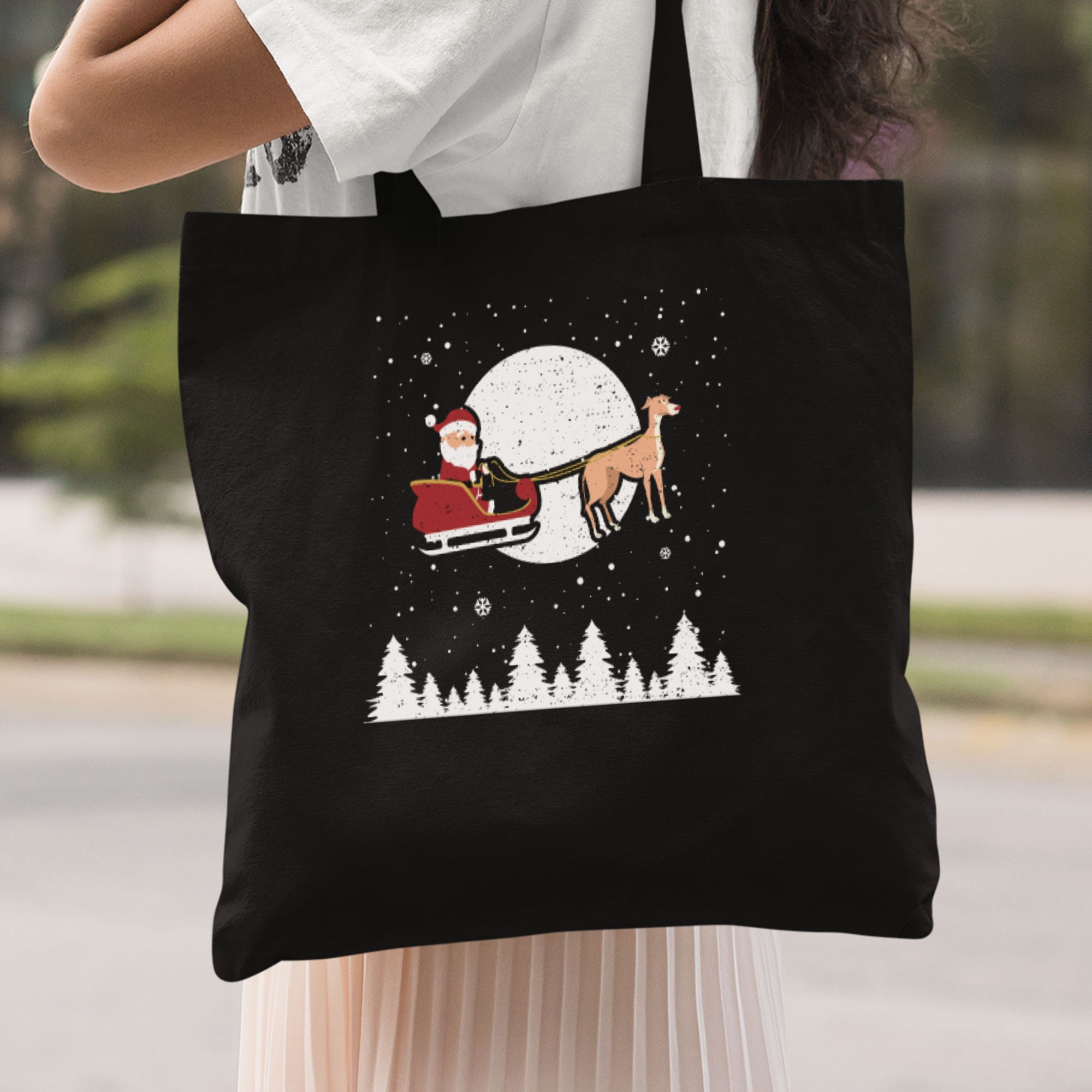 Greyhound Reindeer Stoffbeutel - DESIGNSBYJNK5.COM