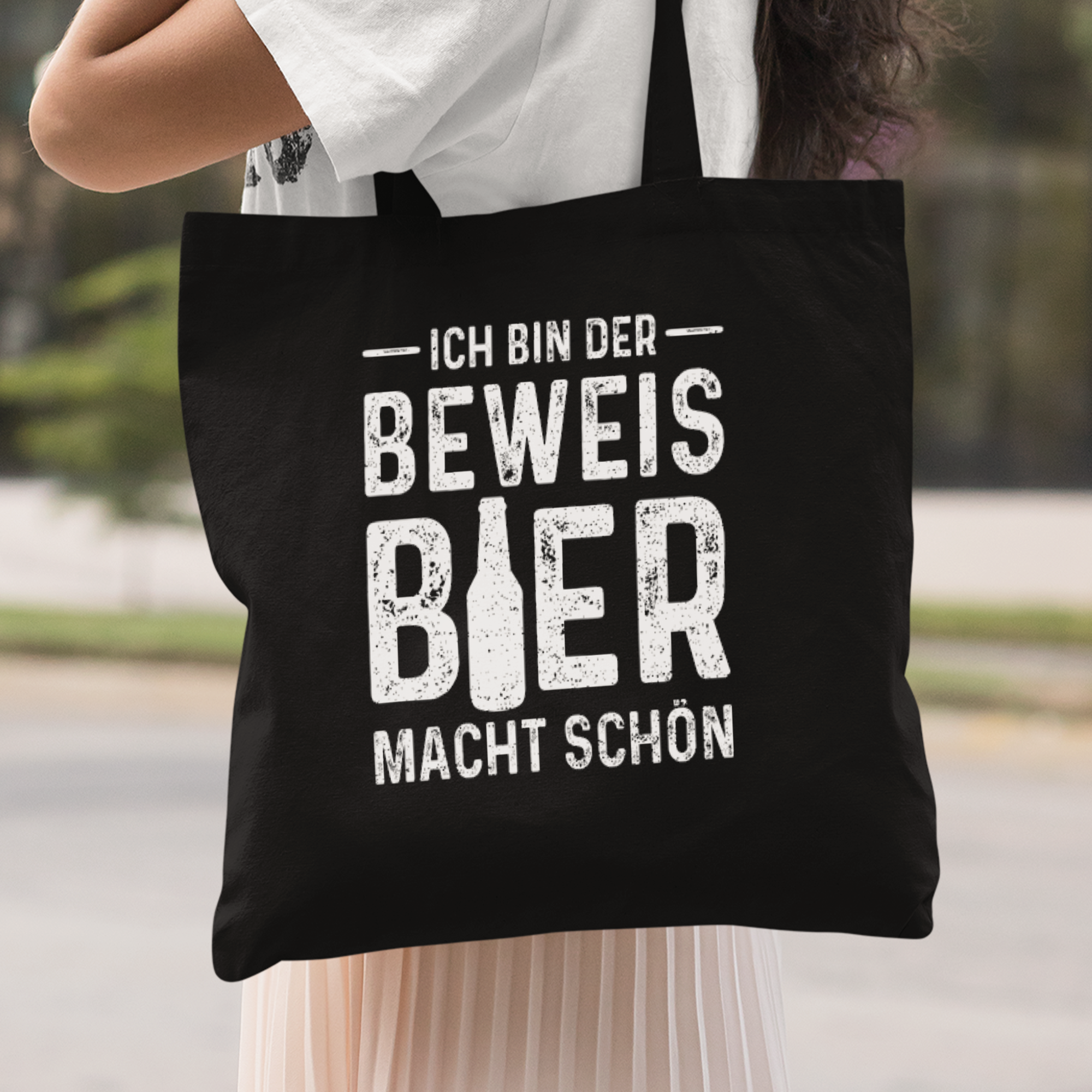 Ich Bin Der Beweis Bier Macht Schön Stoffbeutel - DESIGNSBYJNK5.COM