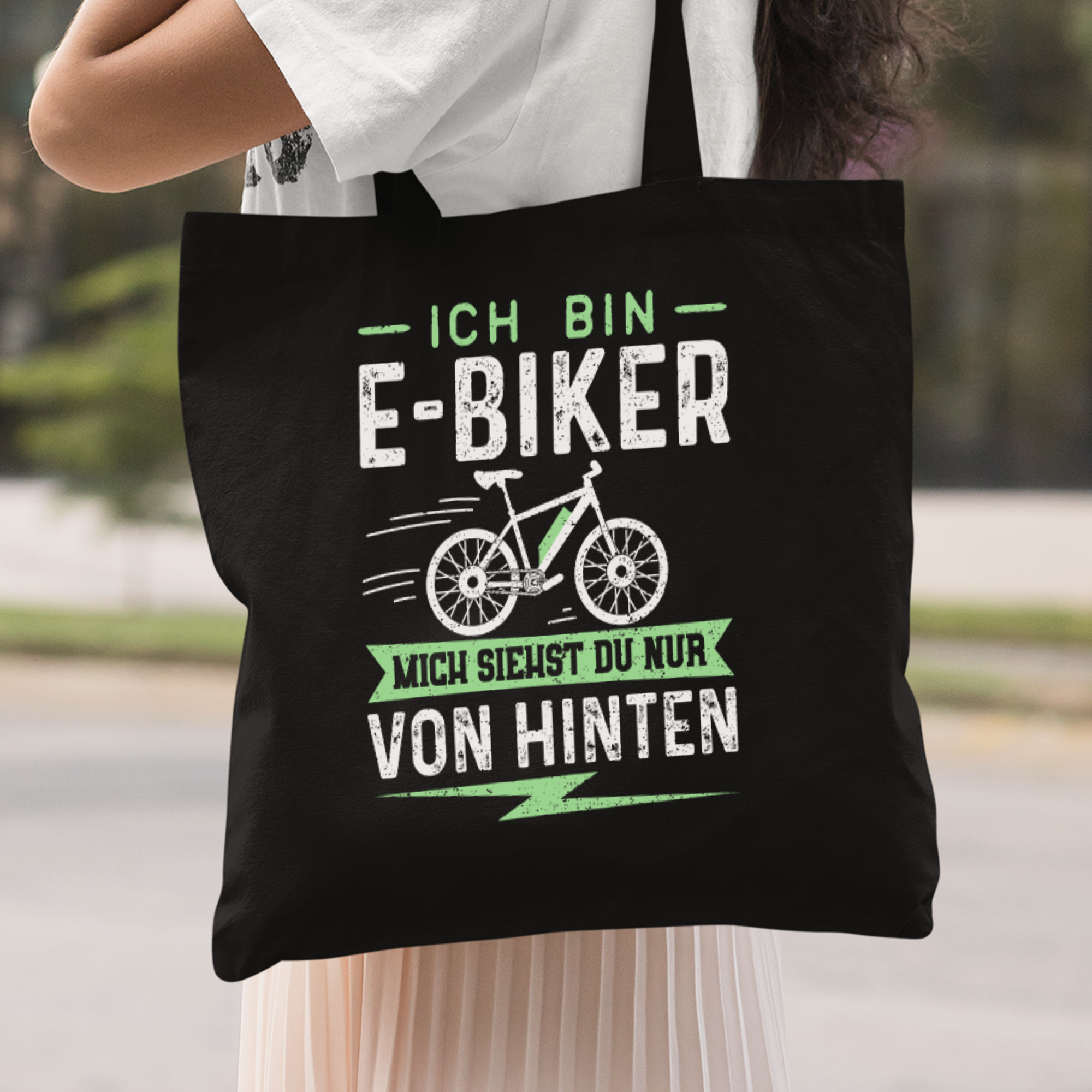 Ich Bin E-Biker Mich Siehst Du Nur Von Hinten Stoffbeutel - DESIGNSBYJNK5.COM