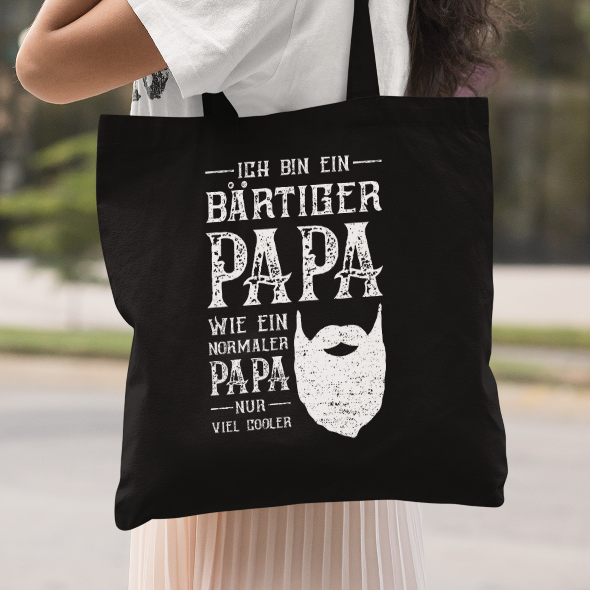 Ich Bin Ein Bärtiger Papa Wie Ein Normaler Papa Nur Cooler Stoffbeutel - DESIGNSBYJNK5.COM