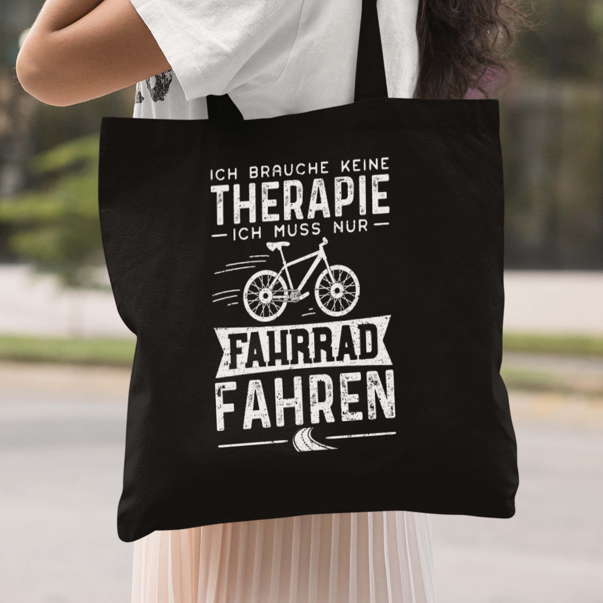 Ich Brauche Keine Therapie Ich Muss Nur Fahrrad Fahren Stoffbeutel - DESIGNSBYJNK5.COM