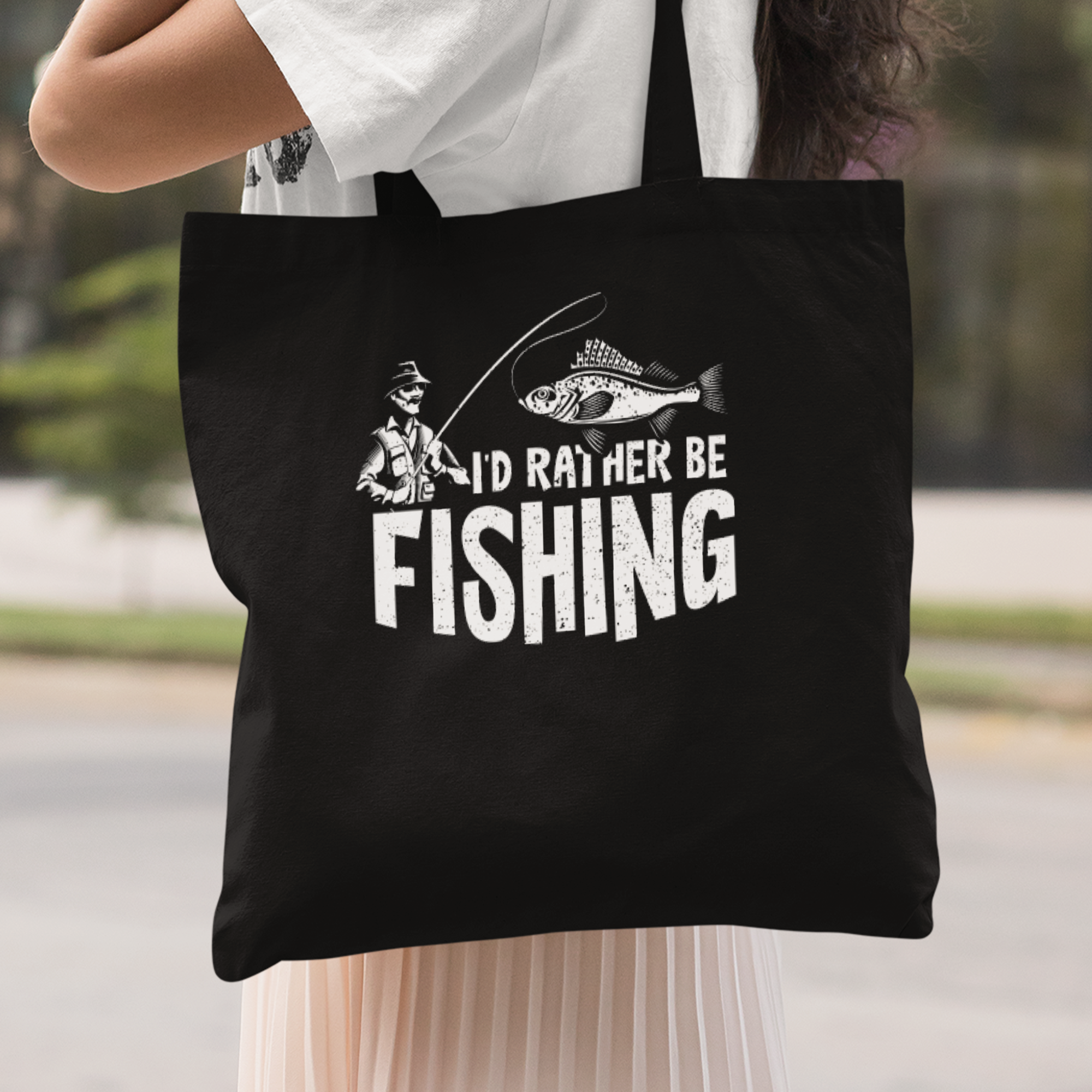 I'd Rather Be Fishing Stoffbeutel - DESIGNSBYJNK5.COM