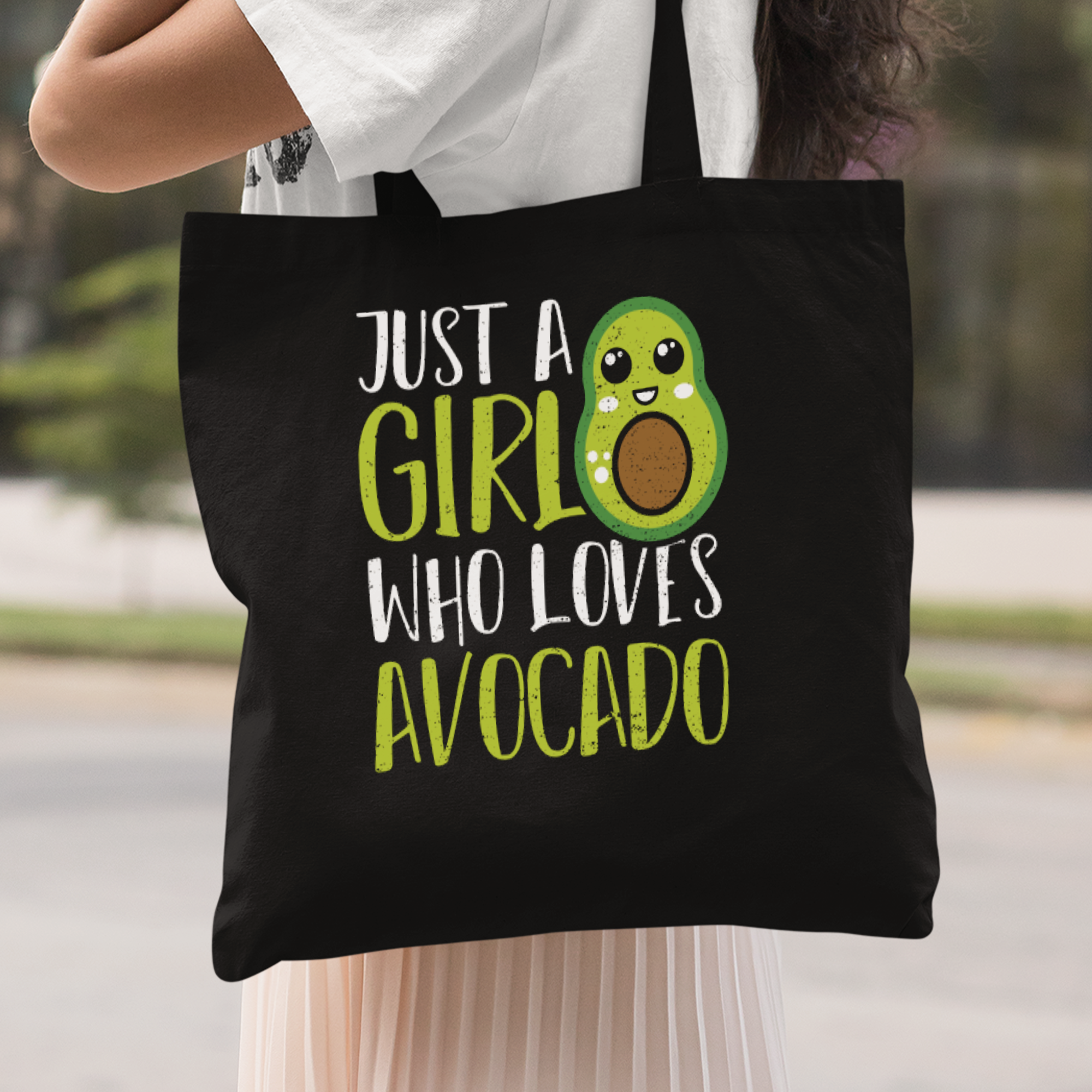 Just A Girl Who Loves Avocado Stoffbeutel - DESIGNSBYJNK5.COM