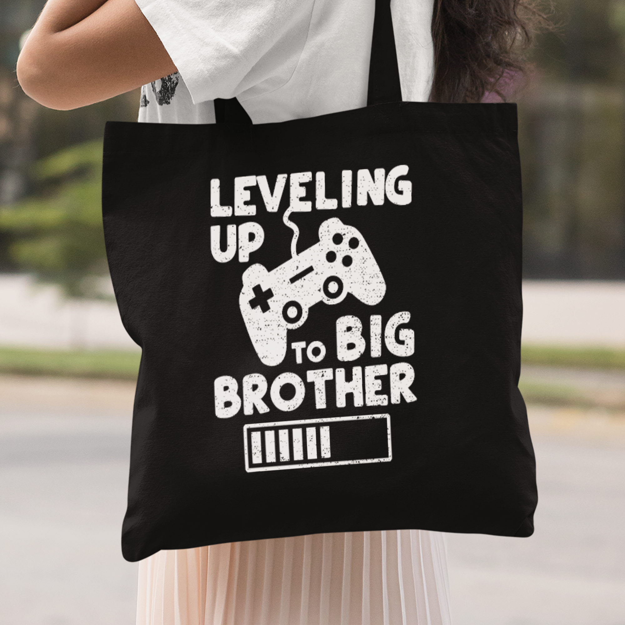 Leveling Up To Big Brother Stoffbeutel - DESIGNSBYJNK5.COM