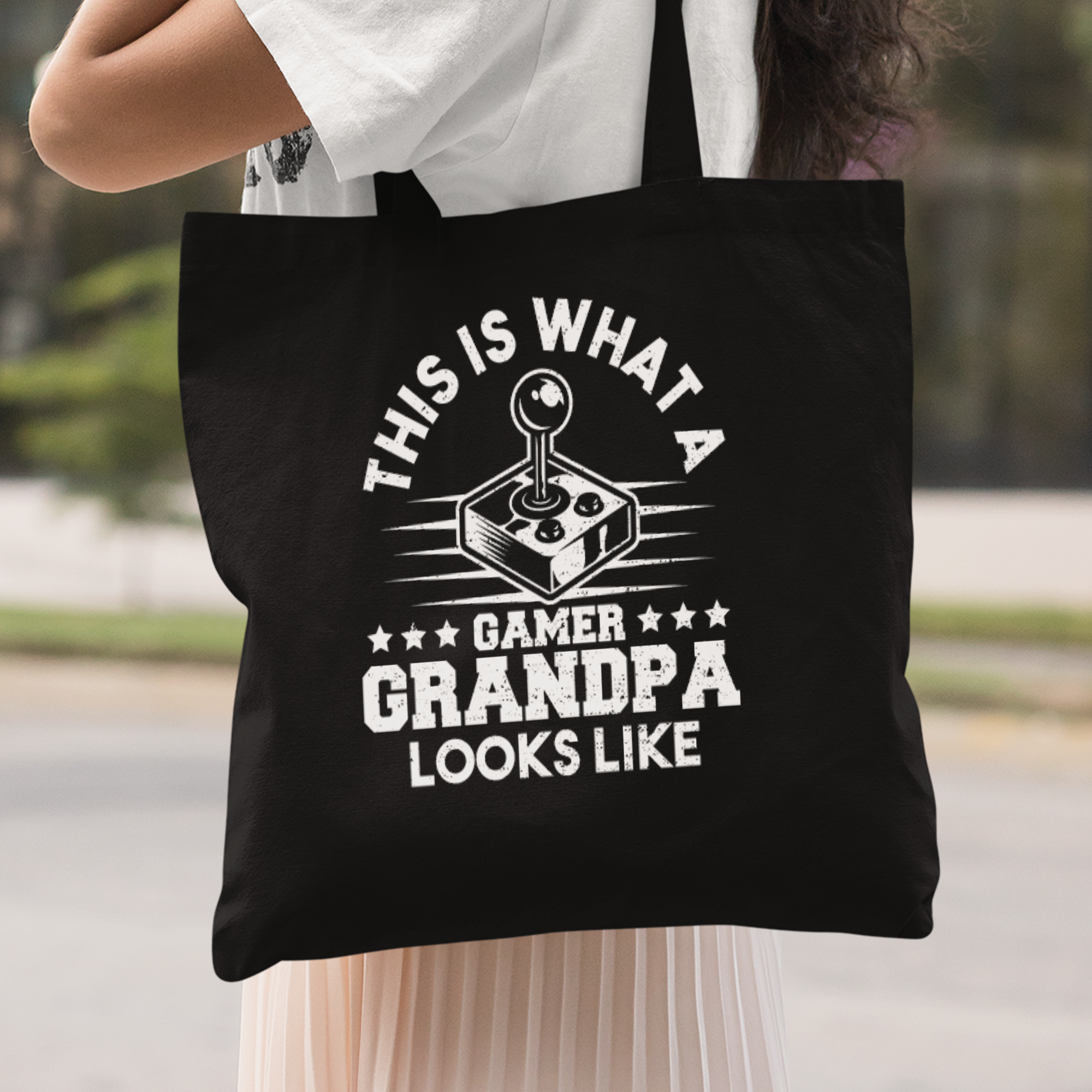 This Is What A Gamer Grandpa Looks Like Stoffbeutel - DESIGNSBYJNK5.COM