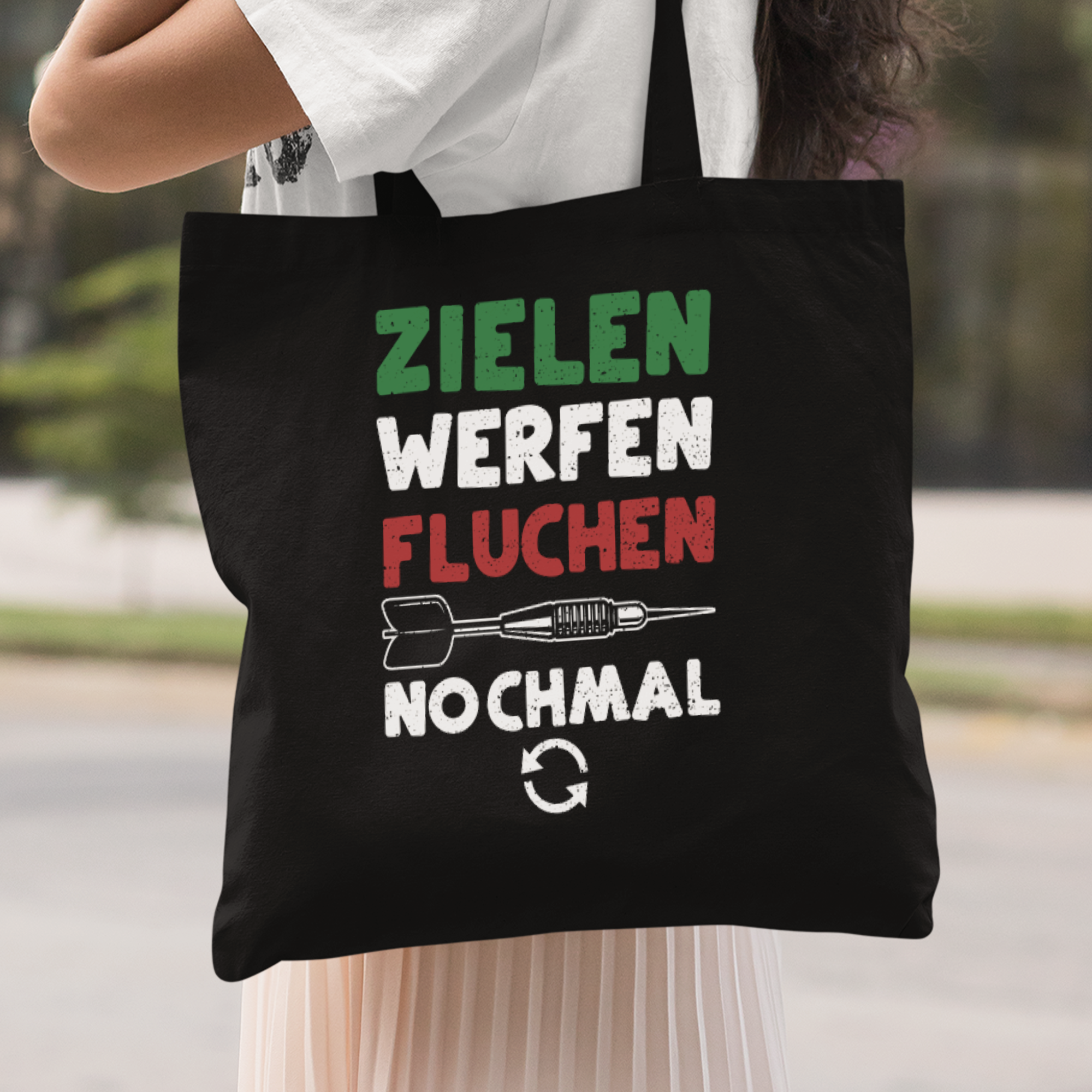 Zielen Werfen Fluchen Nochmal Stoffbeutel - DESIGNSBYJNK5.COM