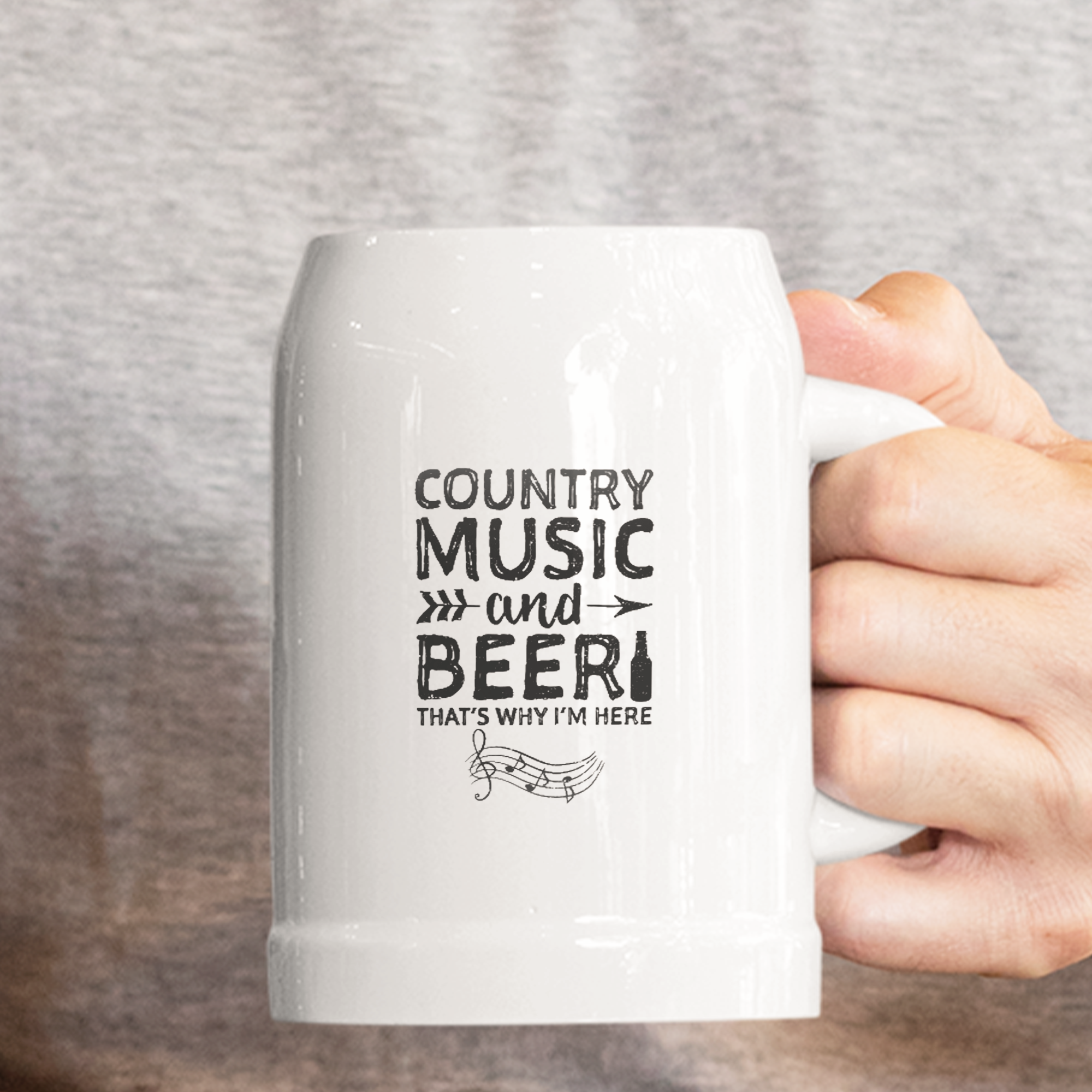 Country Music And Beer That's Why I'm Here Bierkrug - DESIGNSBYJNK5.COM
