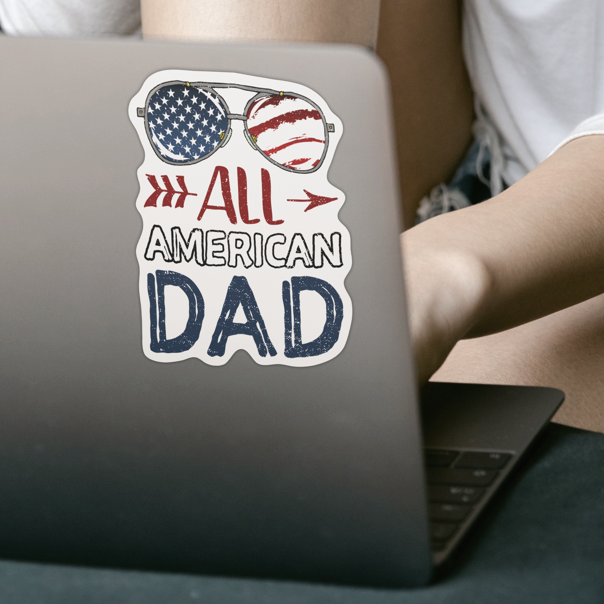 All American Dad Sticker - DESIGNSBYJNK5.COM