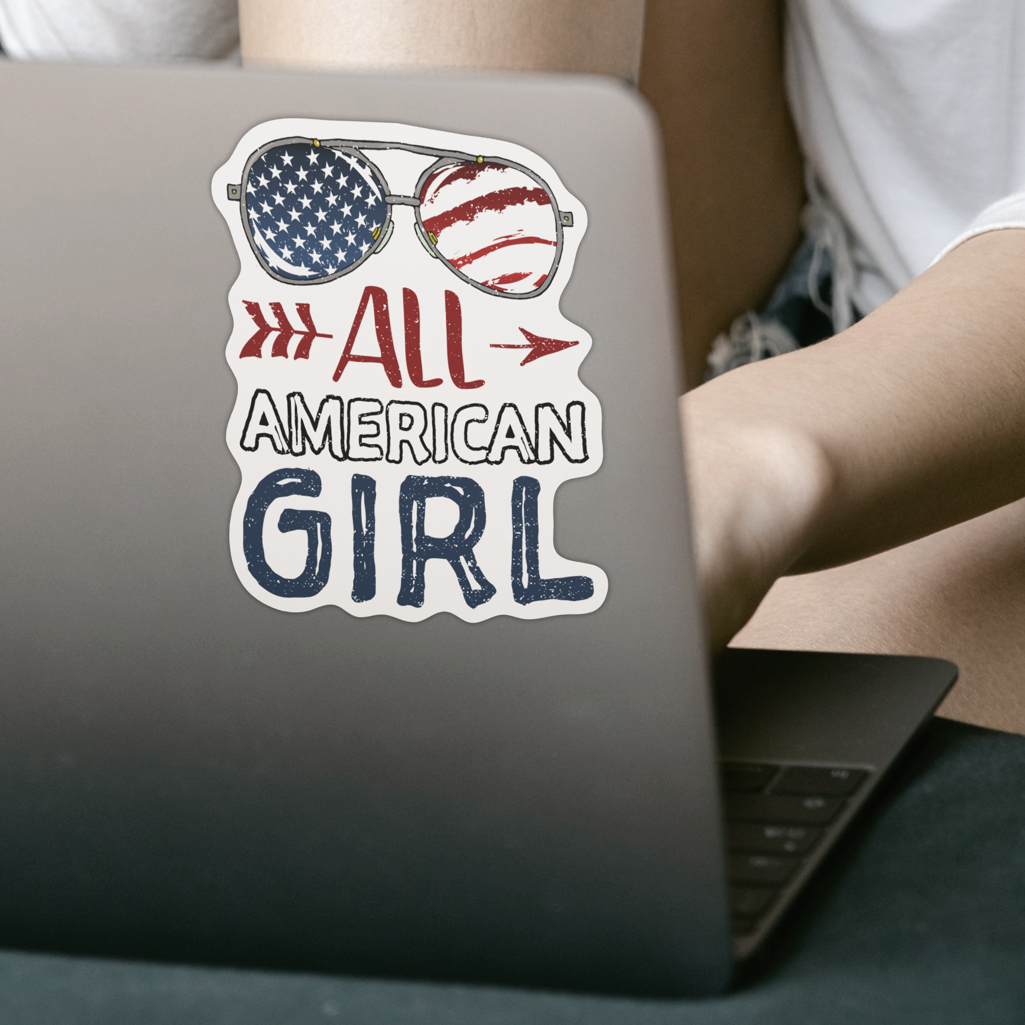 All American Girl Sticker - DESIGNSBYJNK5.COM