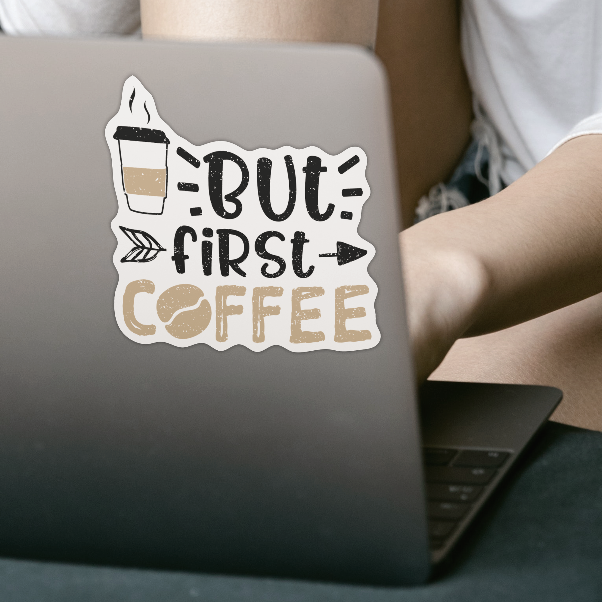 But First Coffee Sticker - DESIGNSBYJNK5.COM