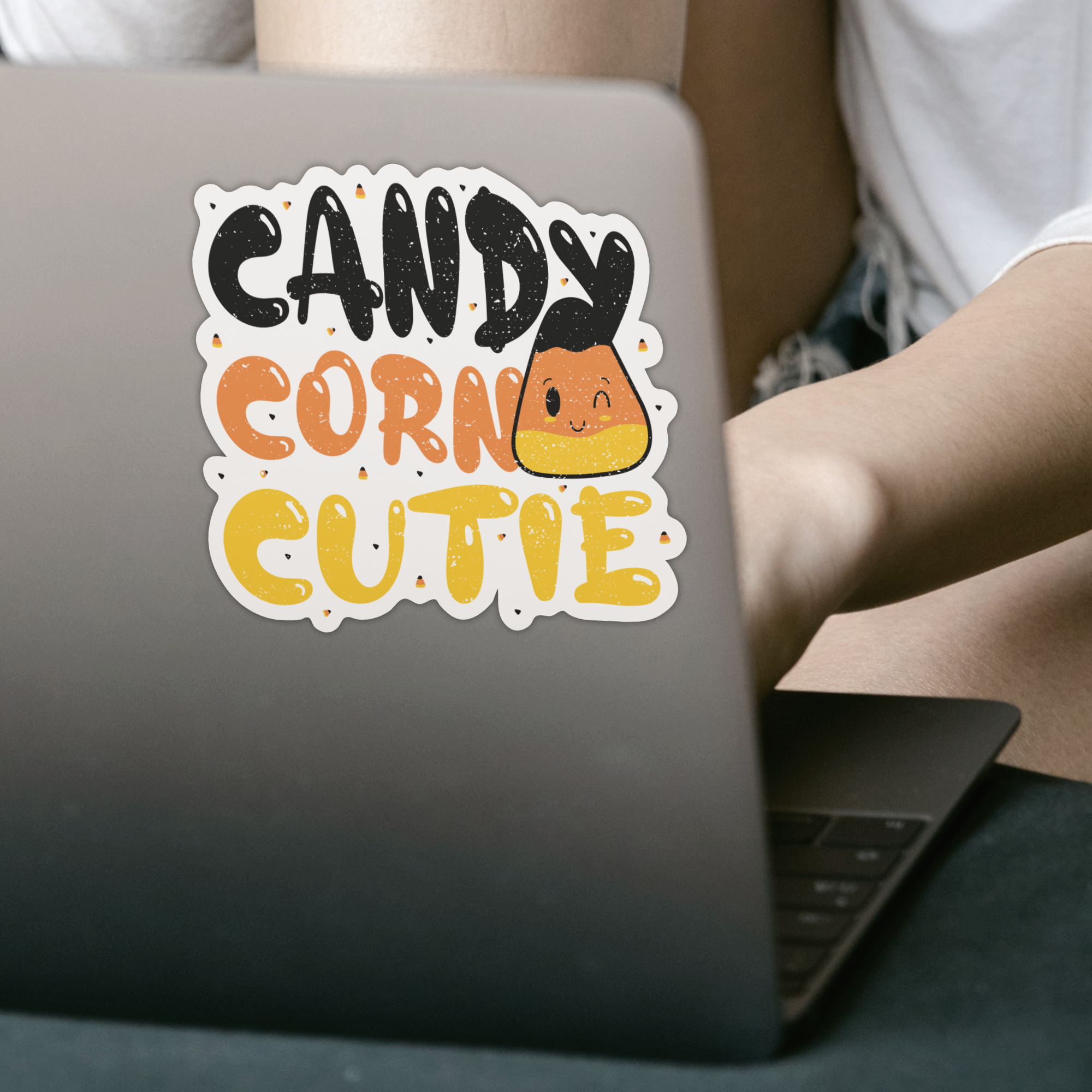 Candy Corn Cutie Sticker - DESIGNSBYJNK5.COM