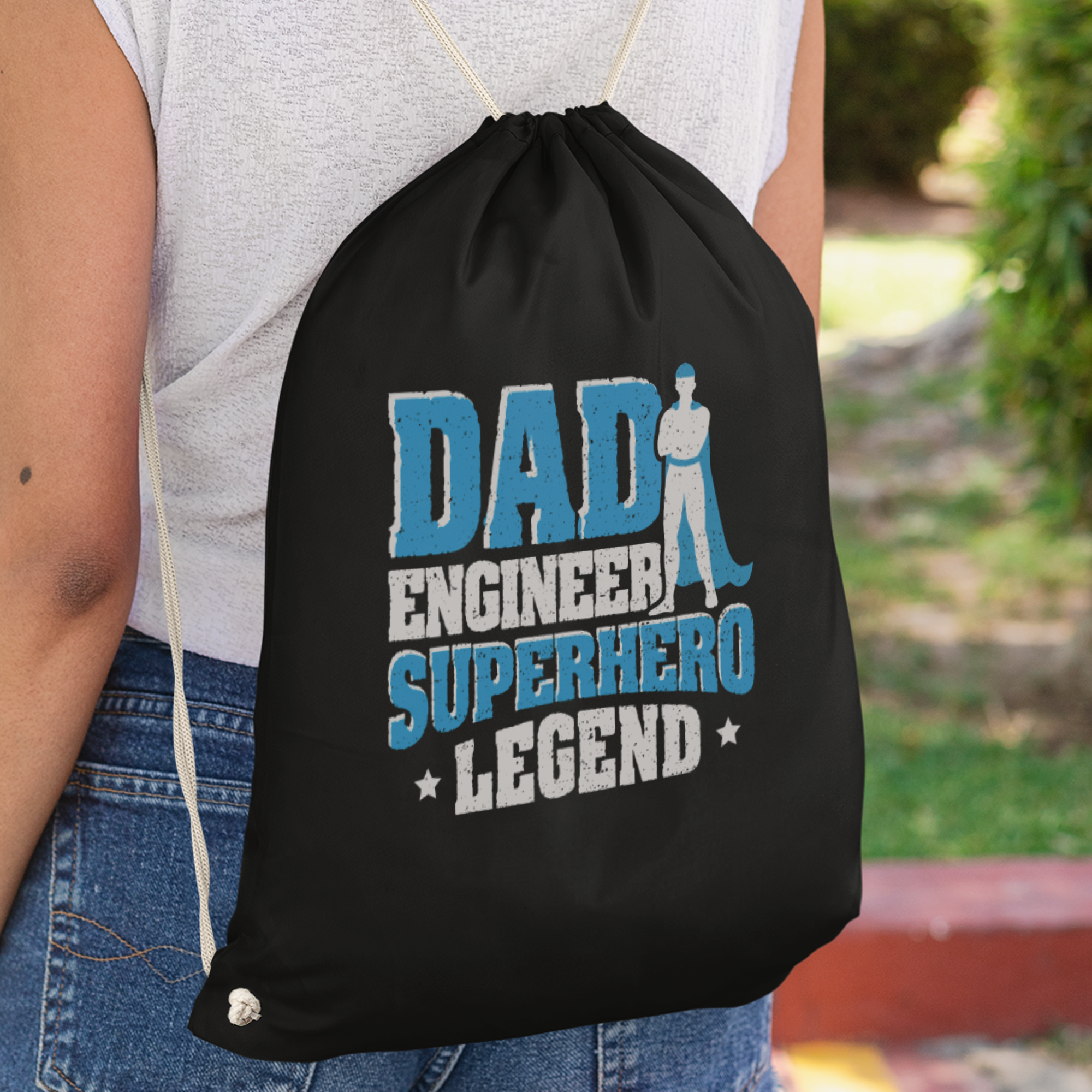 Dad Engineer Superhero Legend Turnbeutel - DESIGNSBYJNK5.COM