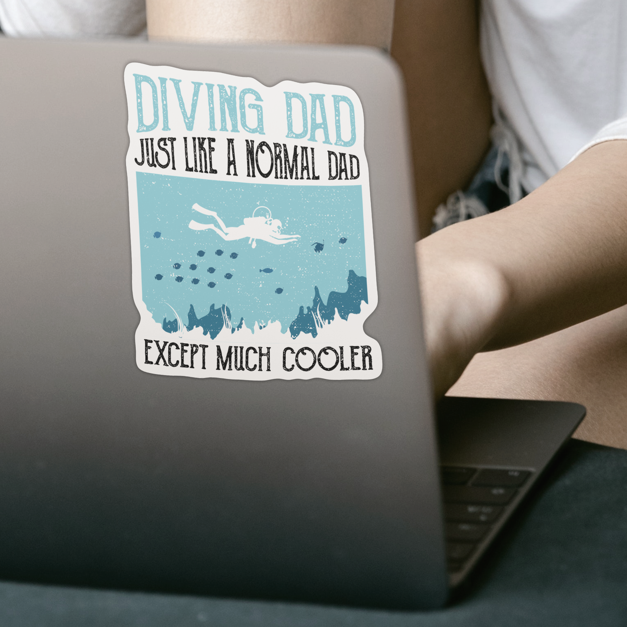 Diving Dad Sticker - DESIGNSBYJNK5.COM