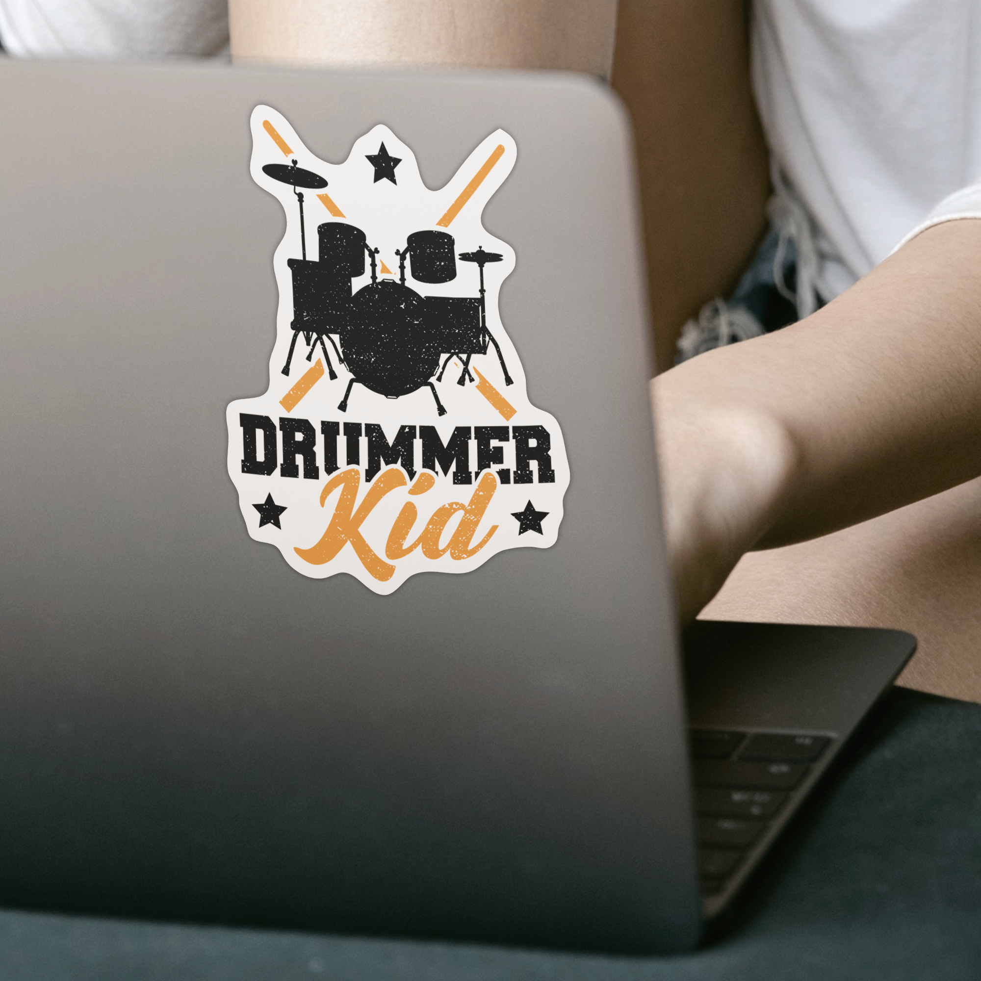 Drummer Kid Sticker - DESIGNSBYJNK5.COM