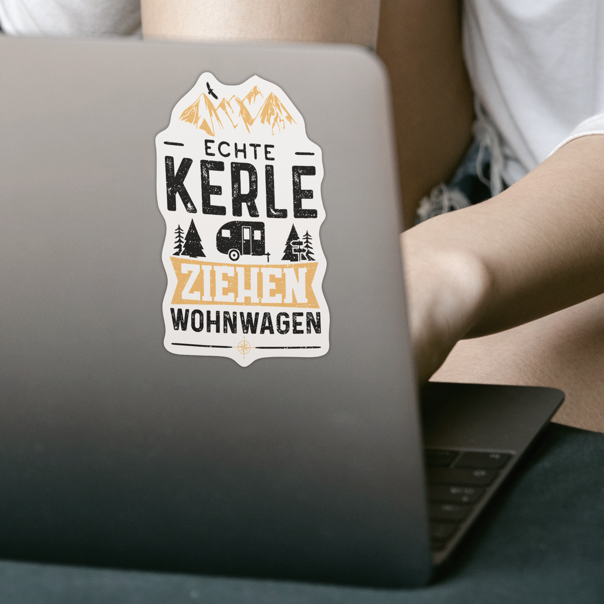 Echte Kerle Ziehen Wohnwagen Sticker - DESIGNSBYJNK5.COM