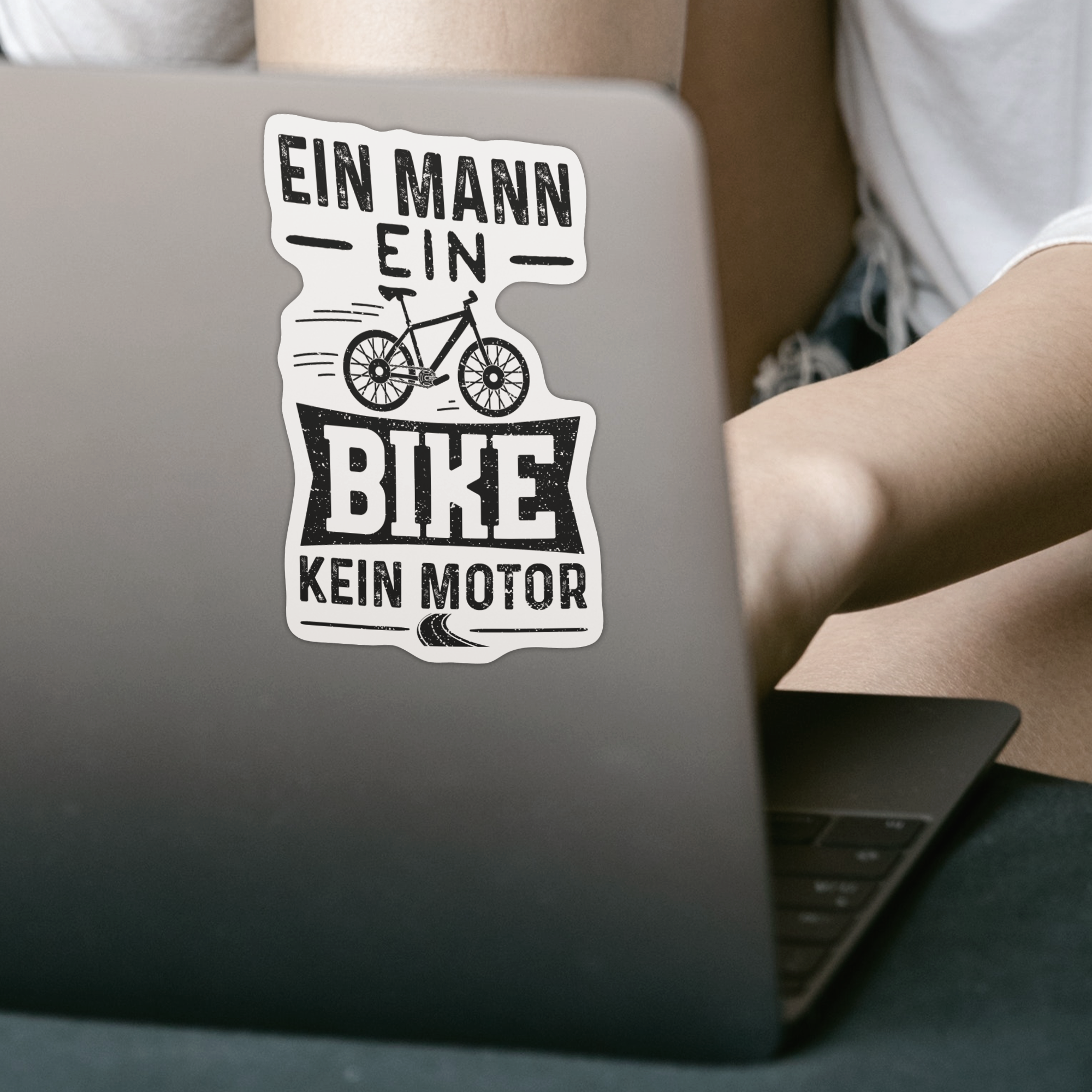 Ein Mann Ein Bike Kein Motor Sticker - DESIGNSBYJNK5.COM