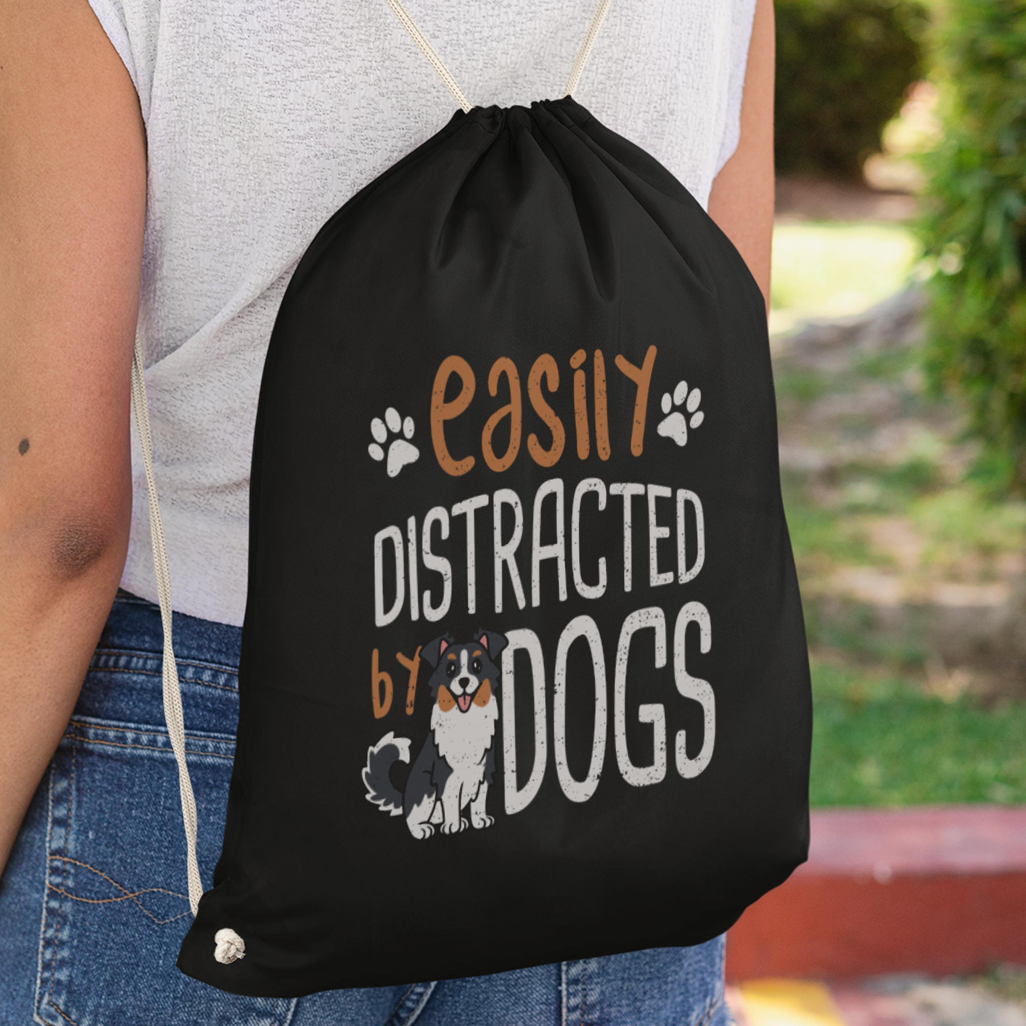 Easily Distracted By Dogs Turnbeutel - DESIGNSBYJNK5.COM