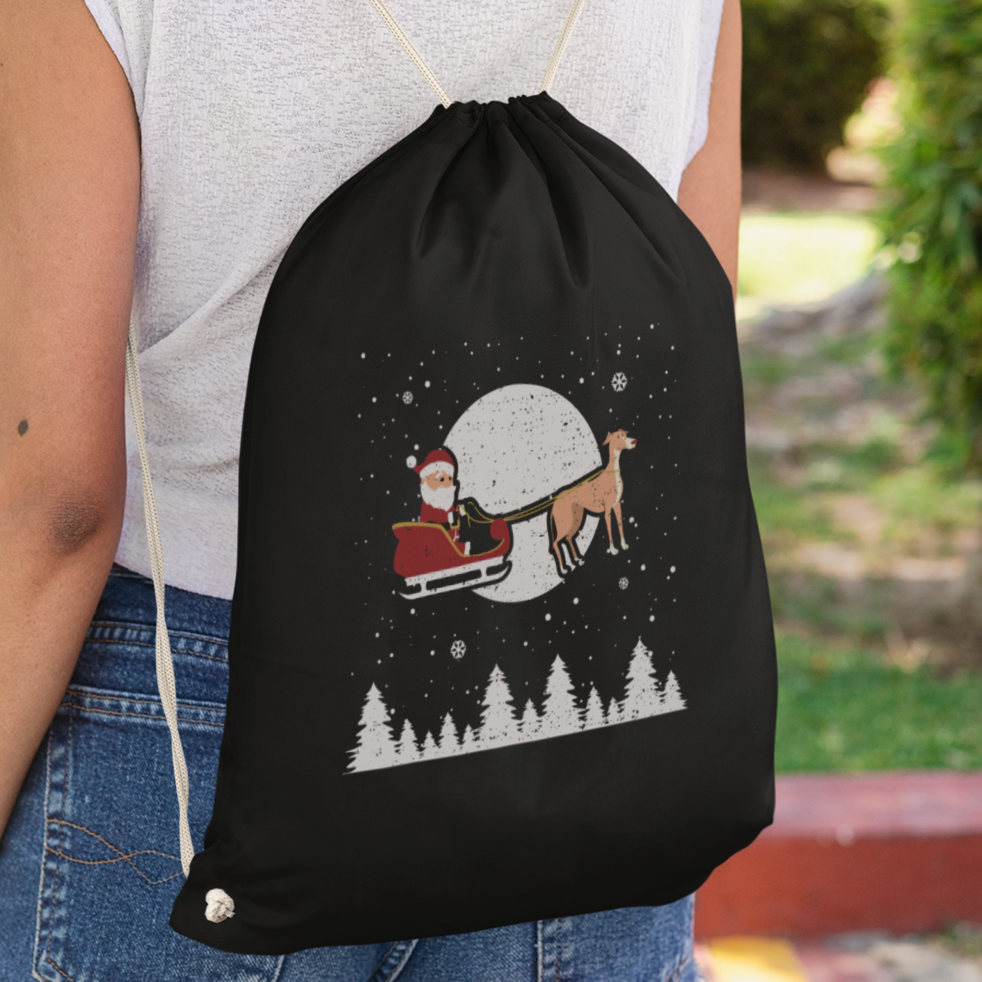 Greyhound Reindeer Turnbeutel - DESIGNSBYJNK5.COM