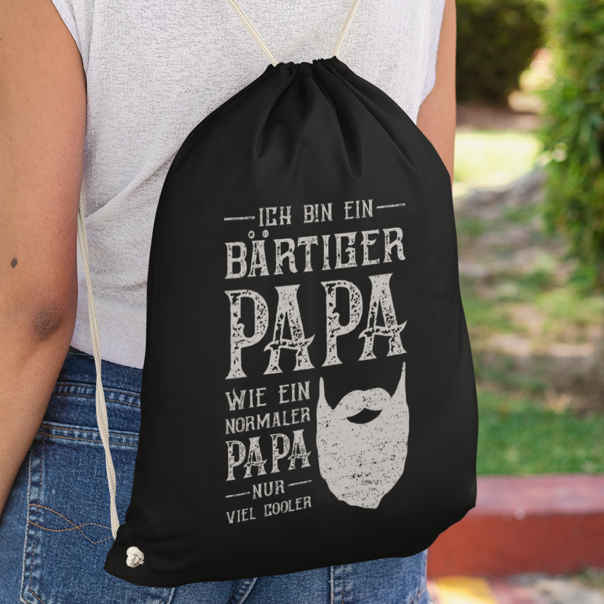 Ich Bin Ein Bärtiger Papa Wie Ein Normaler Papa Nur Cooler Turnbeutel - DESIGNSBYJNK5.COM