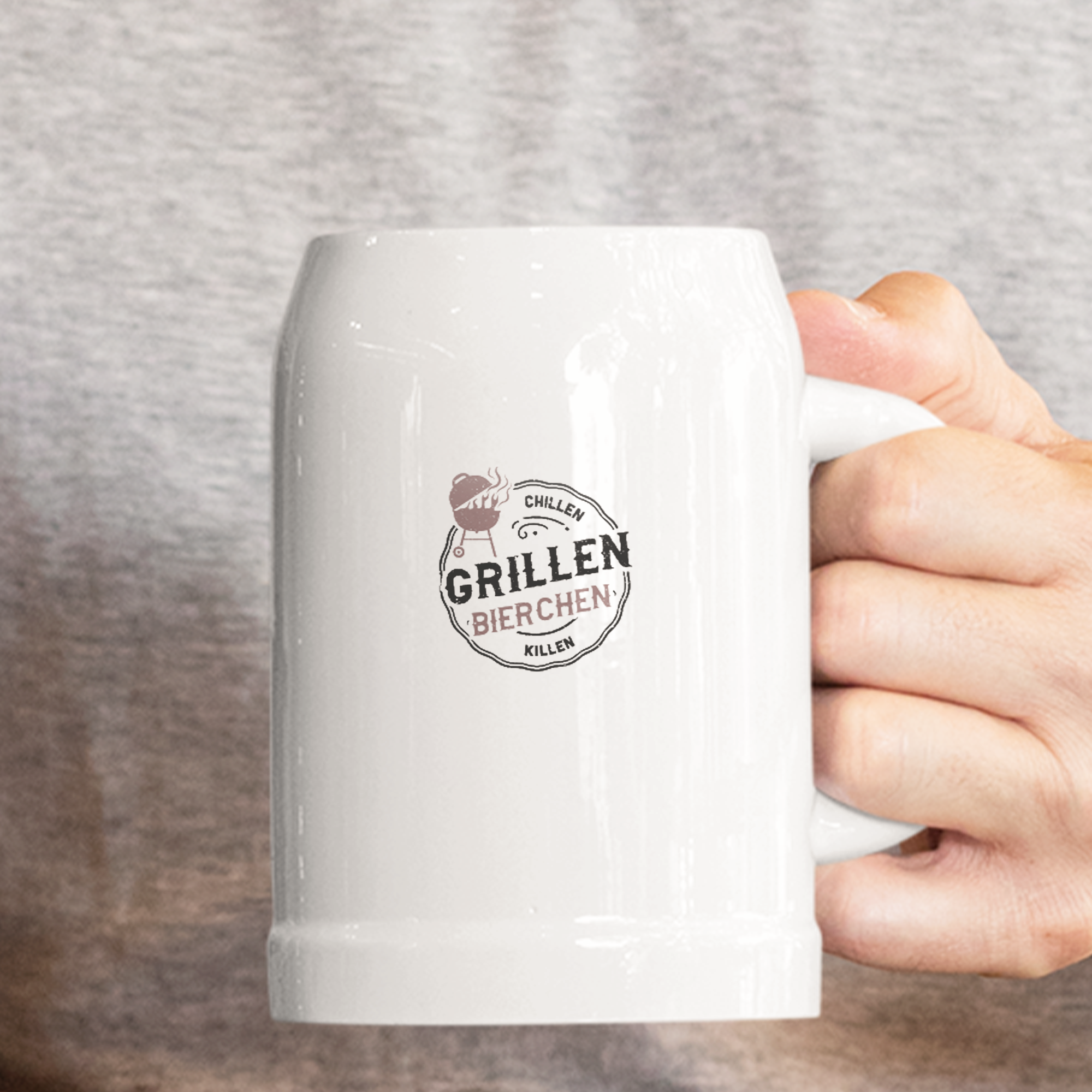 Chillen Grillen Bierchen Killen Bierkrug - DESIGNSBYJNK5.COM