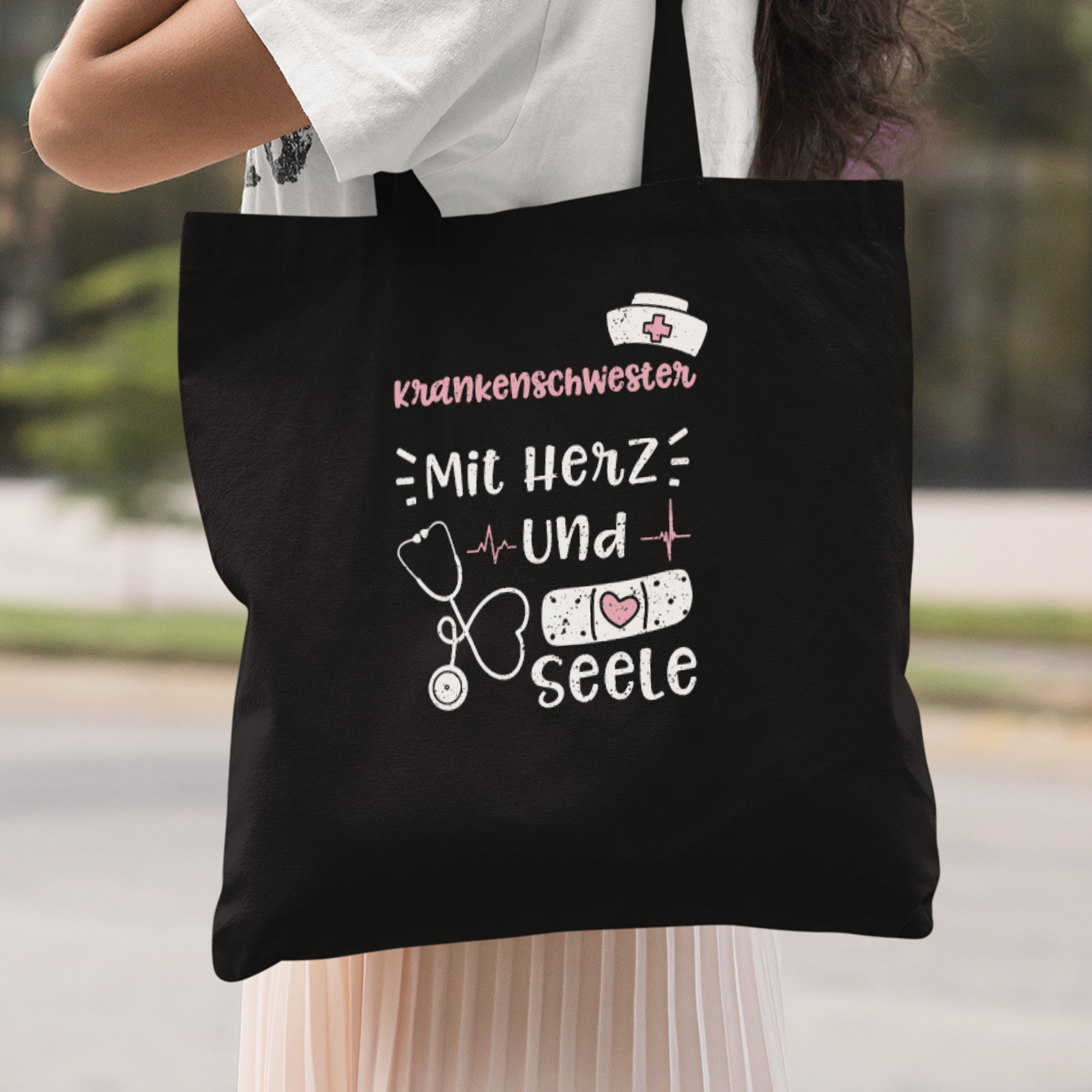 Krankenschwester Mit Herz Und Seele Stoffbeutel - DESIGNSBYJNK5.COM