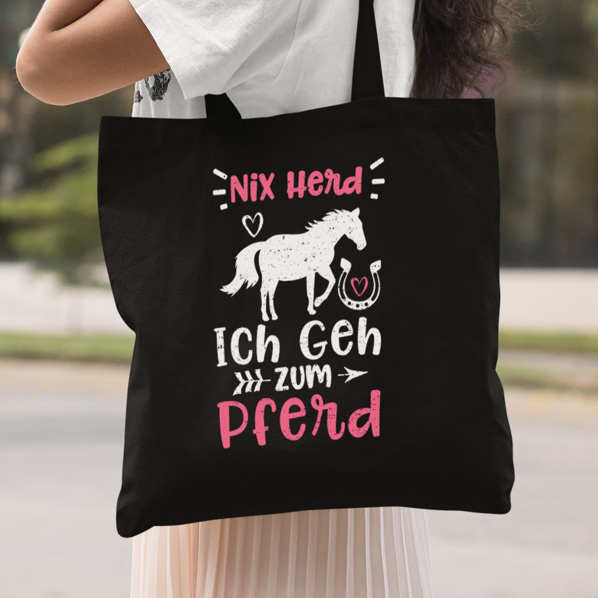 Nix Herd Ich Geh Zum Pferd Stoffbeutel - DESIGNSBYJNK5.COM