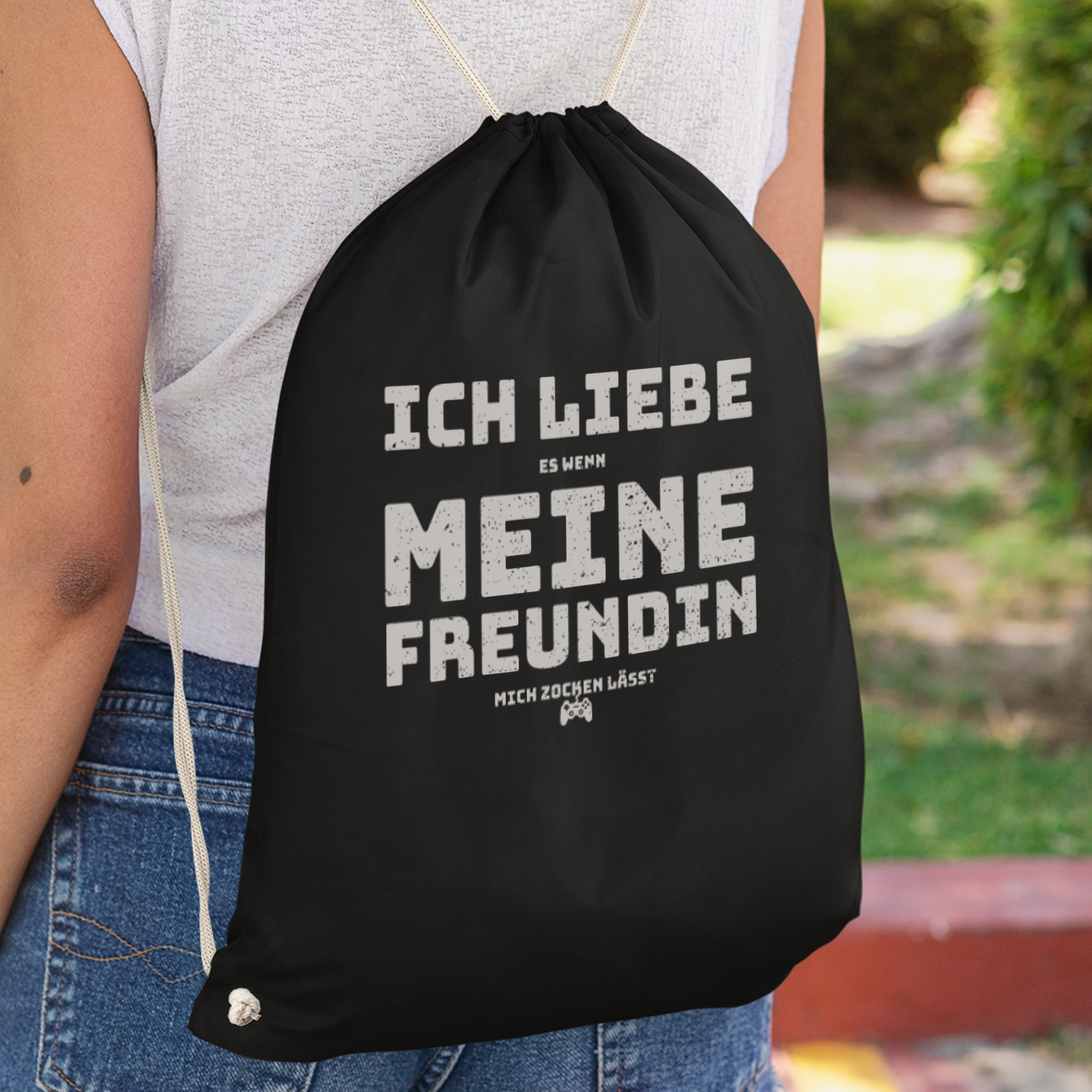 Ich Liebe Es Wenn Meine Freundin Mich Zocken Lässt Turnbeutel - DESIGNSBYJNK5.COM