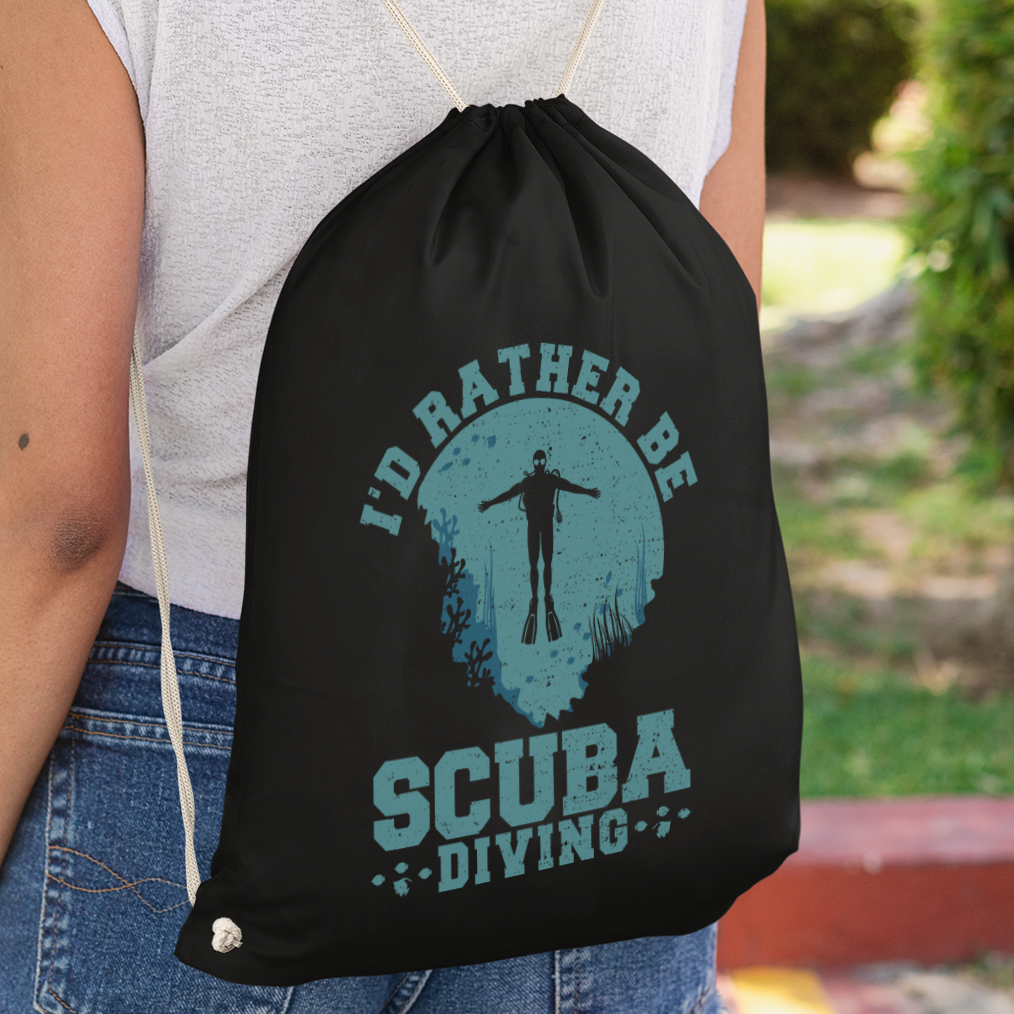 I'd Rather Be Scuba Diving Turnbeutel - DESIGNSBYJNK5.COM