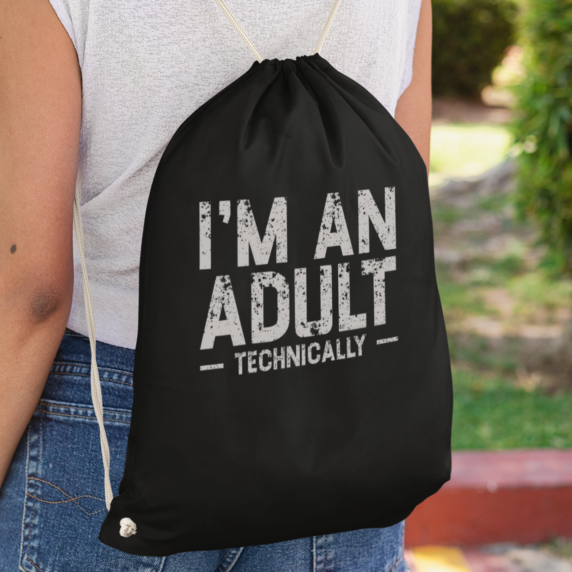 I'm An Adult Technically Turnbeutel - DESIGNSBYJNK5.COM