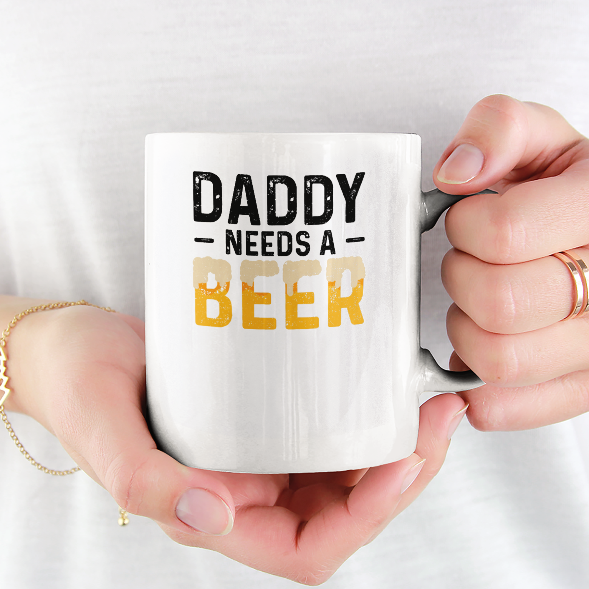 Daddy Needs A Beer Tasse - DESIGNSBYJNK5.COM