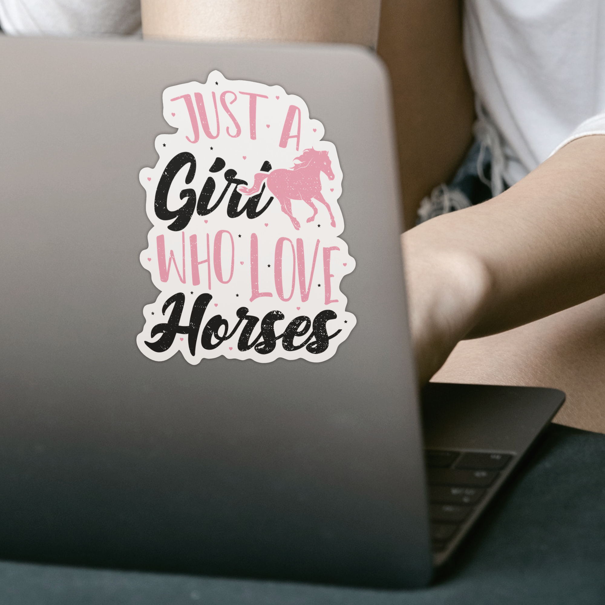 Just A Girl Who Love Horses Sticker - DESIGNSBYJNK5.COM
