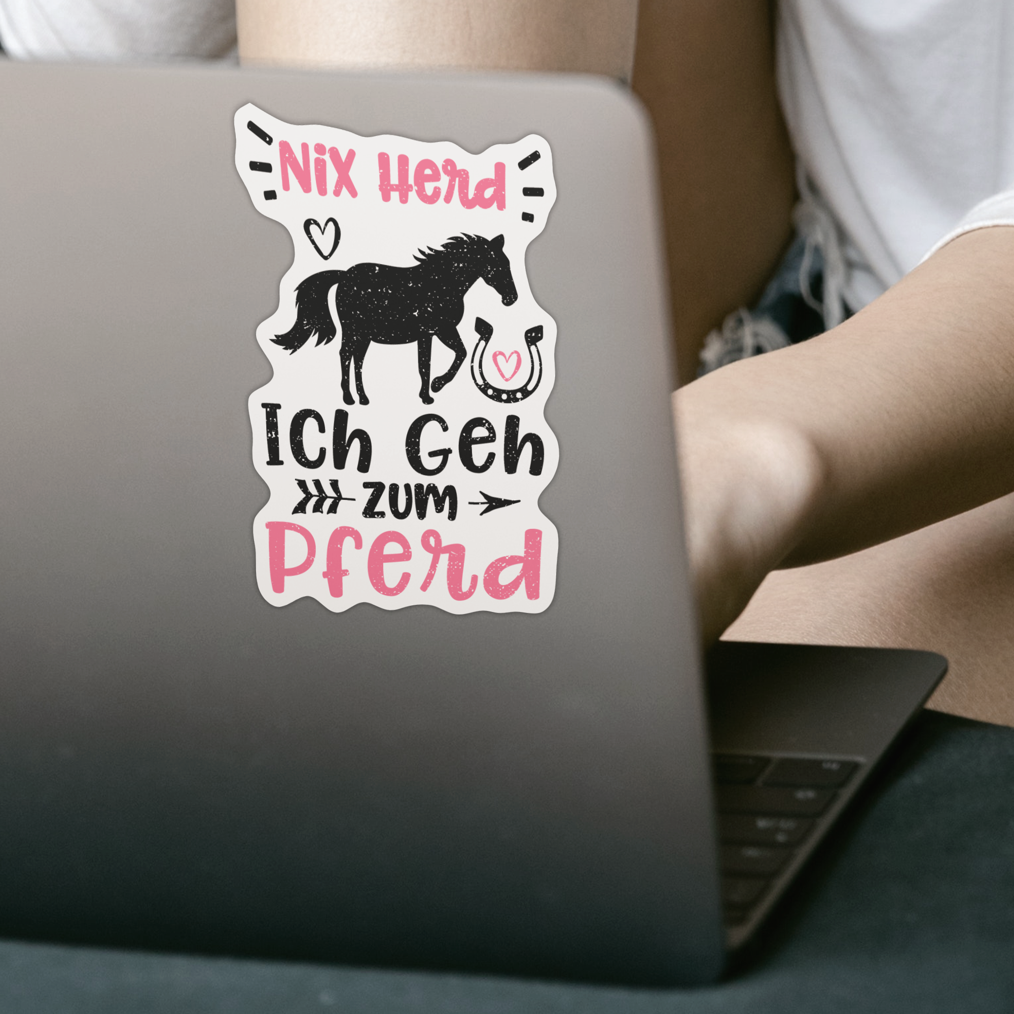 Nix Herd Ich Geh Zum Pferd Sticker - DESIGNSBYJNK5.COM