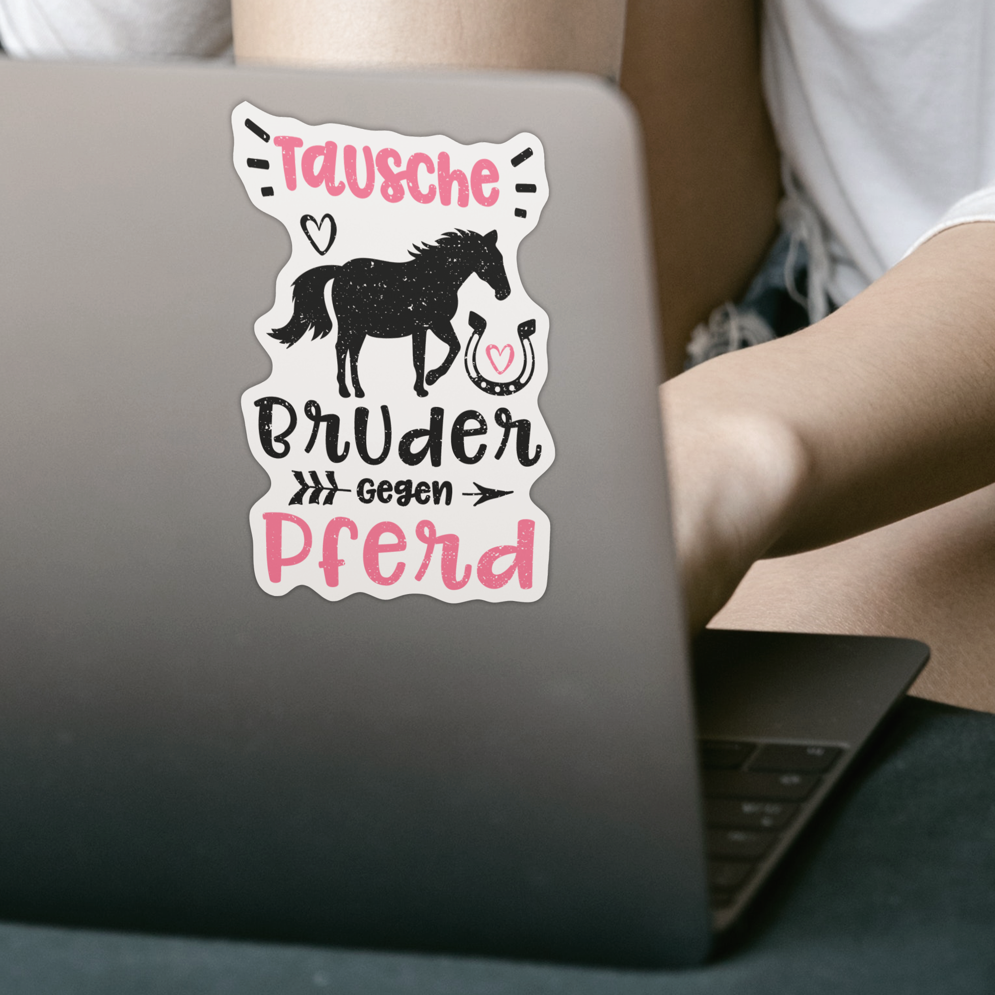 Tausche Bruder Gegen Pferd Sticker - DESIGNSBYJNK5.COM