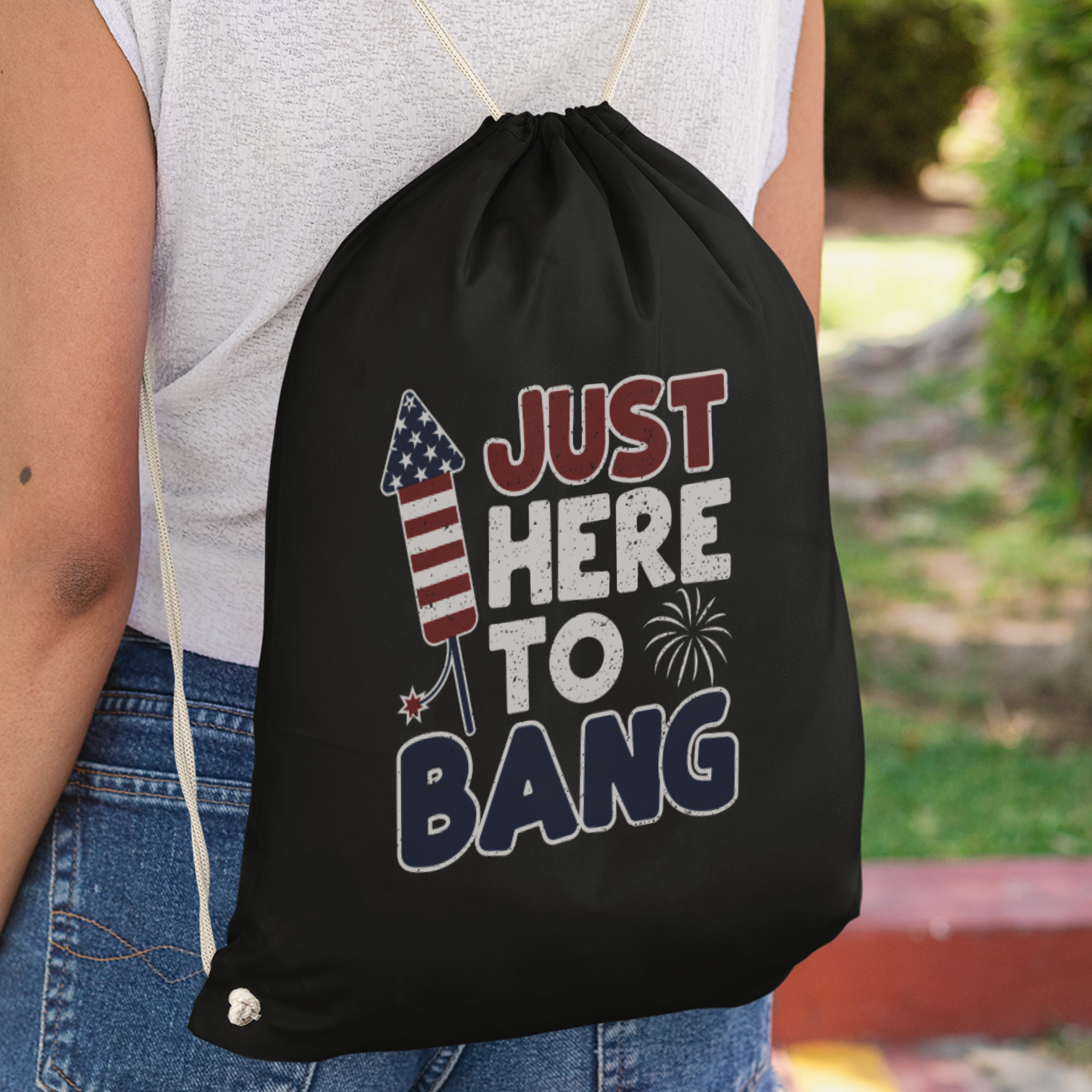 Just Here To Bang Turnbeutel - DESIGNSBYJNK5.COM