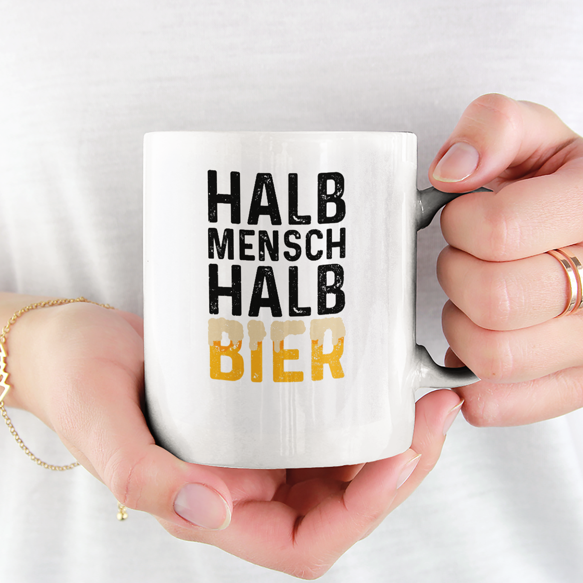 Halb Mensch Halb Bier Tasse - DESIGNSBYJNK5.COM