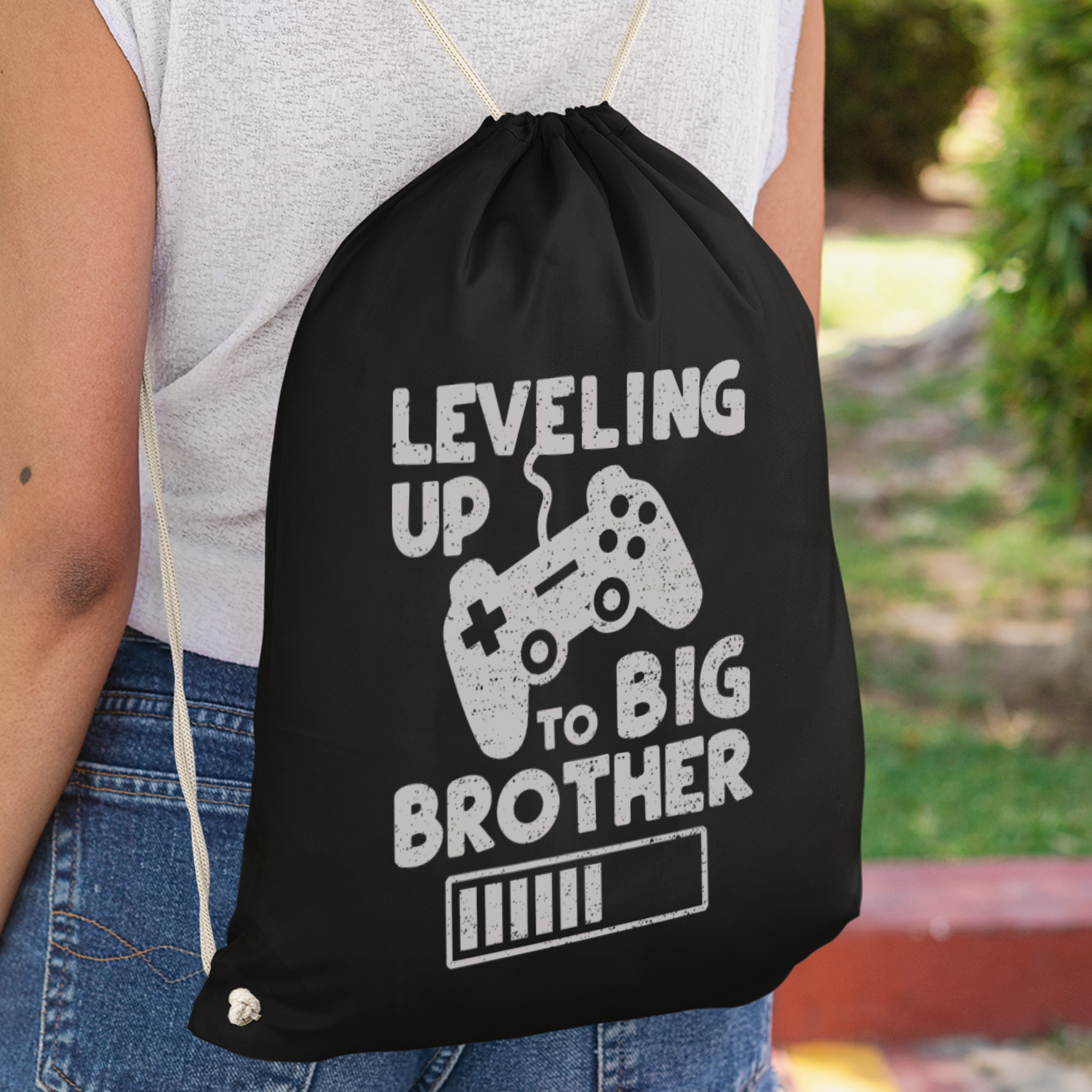 Leveling Up To Big Brother Turnbeutel - DESIGNSBYJNK5.COM