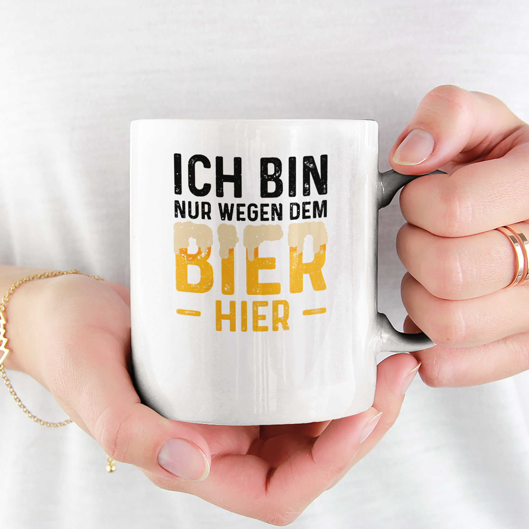 Ich Bin Nur Wegen Dem Bier Hier Tasse - DESIGNSBYJNK5.COM