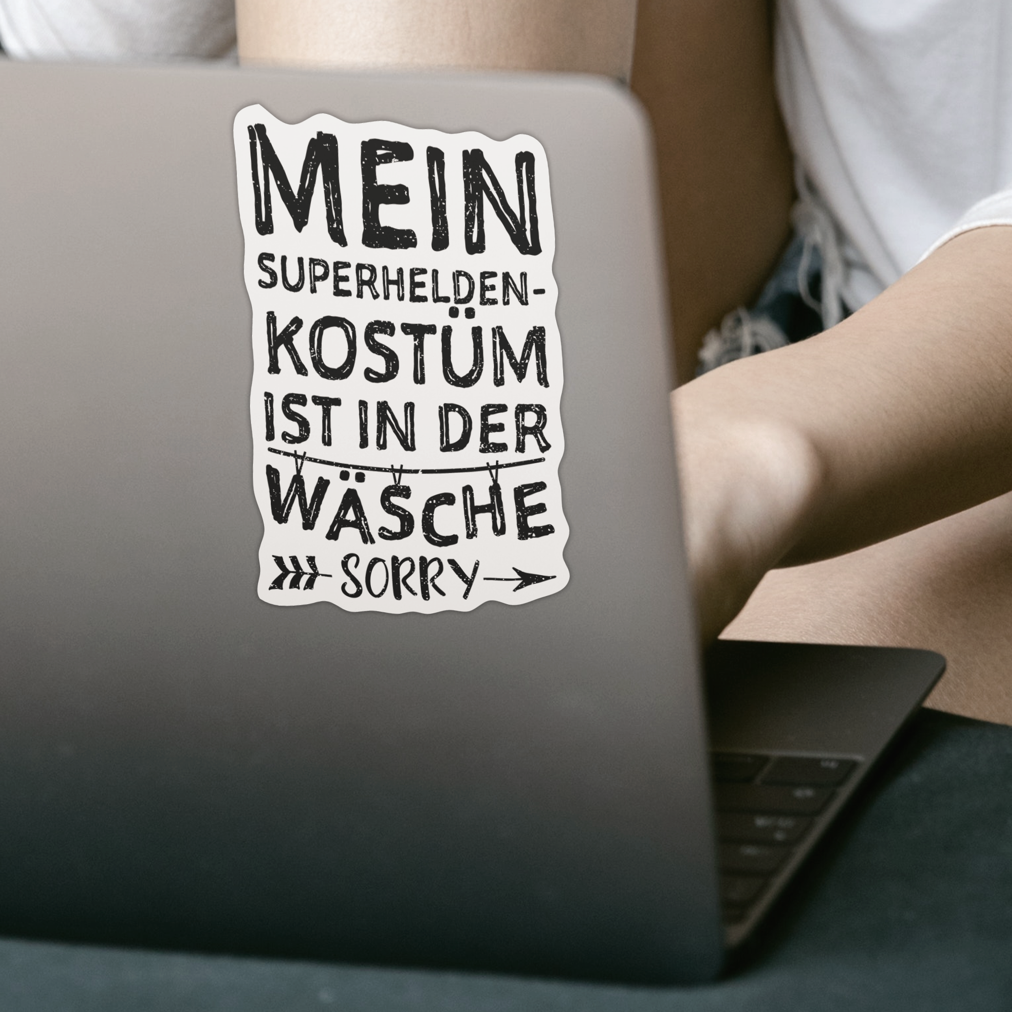Mein Superheldenkostüm Ist In Der Wäsche Sticker - DESIGNSBYJNK5.COM