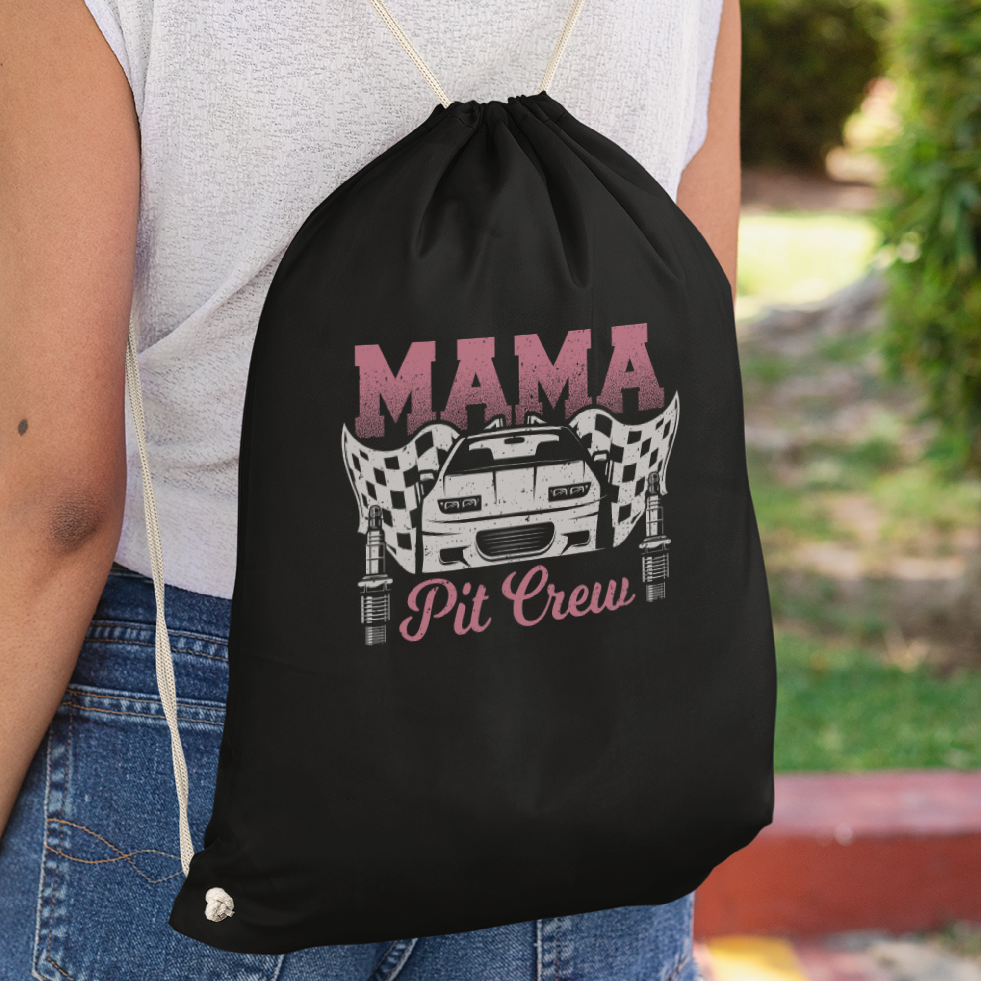 Mama Pit Crew Turnbeutel - DESIGNSBYJNK5.COM