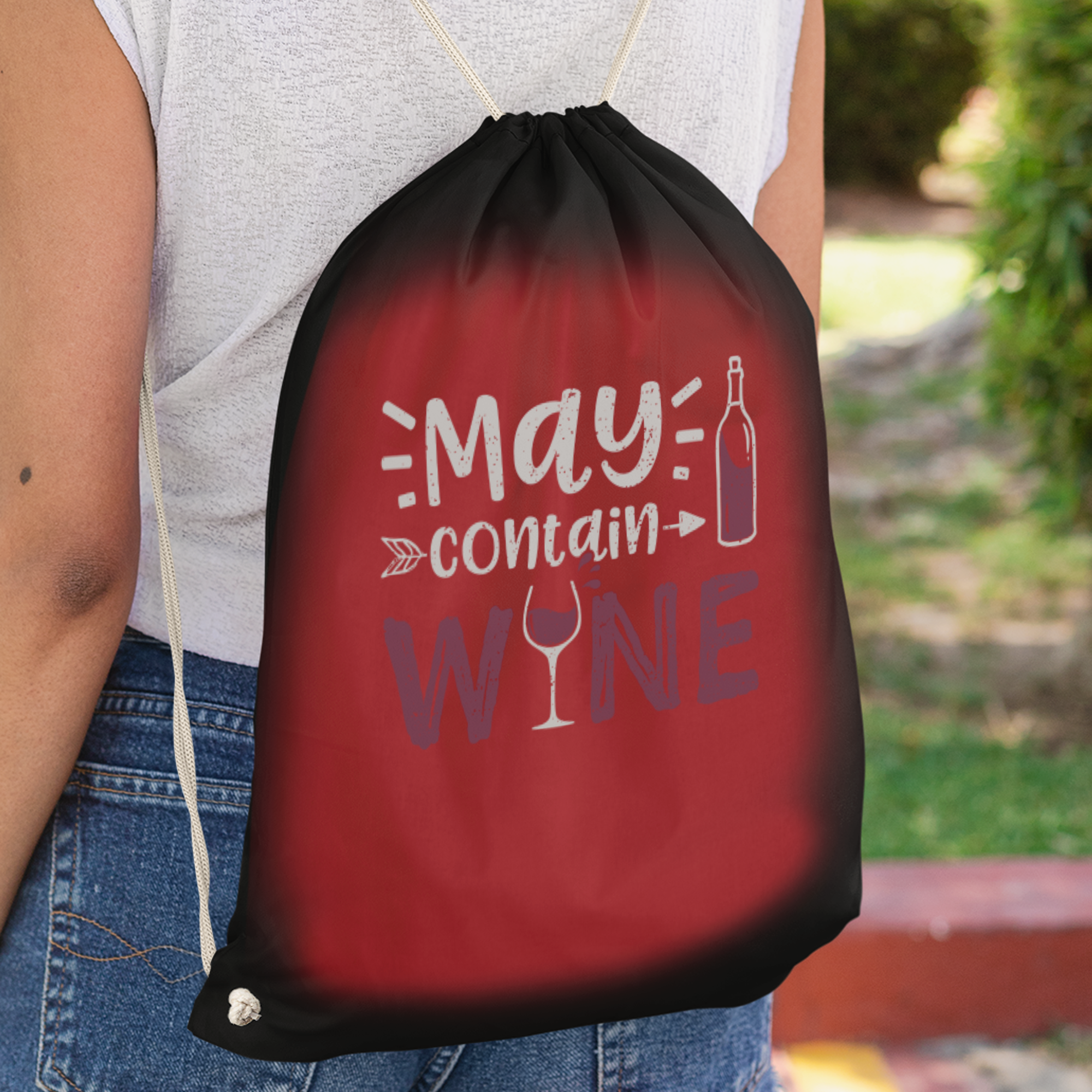 May Contain Wine Turnbeutel - DESIGNSBYJNK5.COM