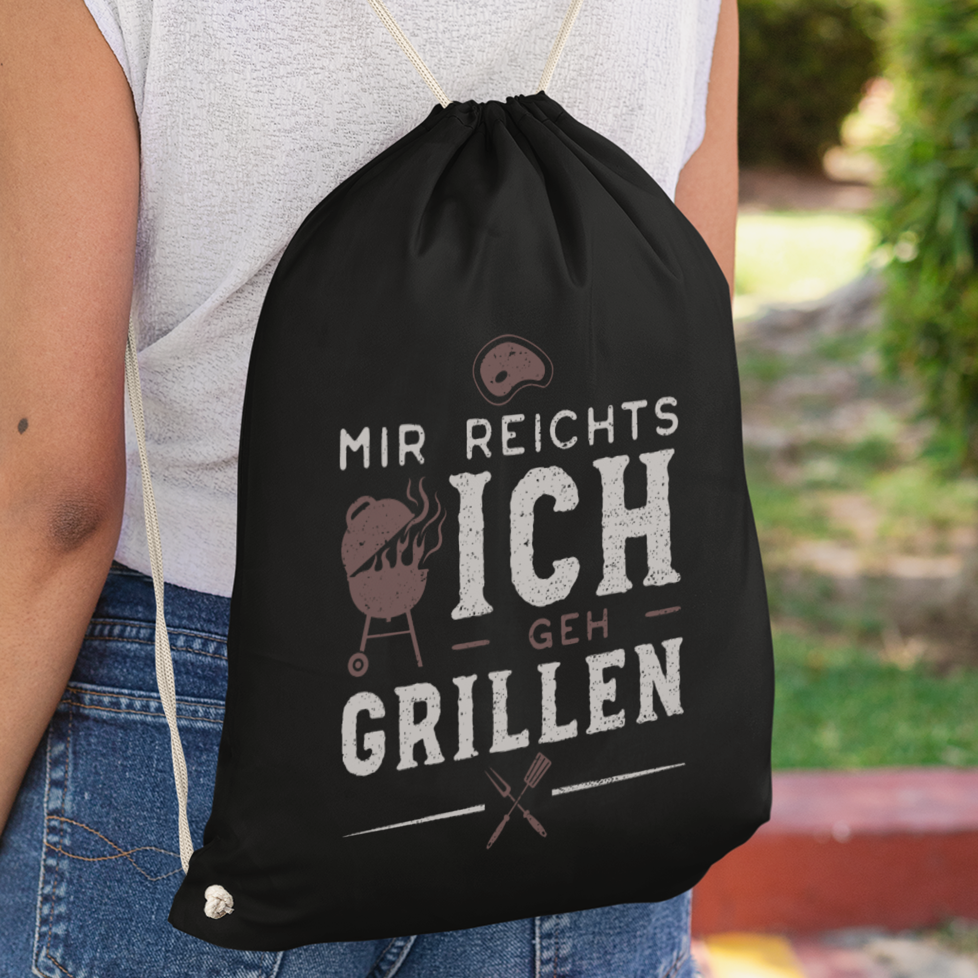 Mir Reichts Ich Geh Grillen Turnbeutel - DESIGNSBYJNK5.COM