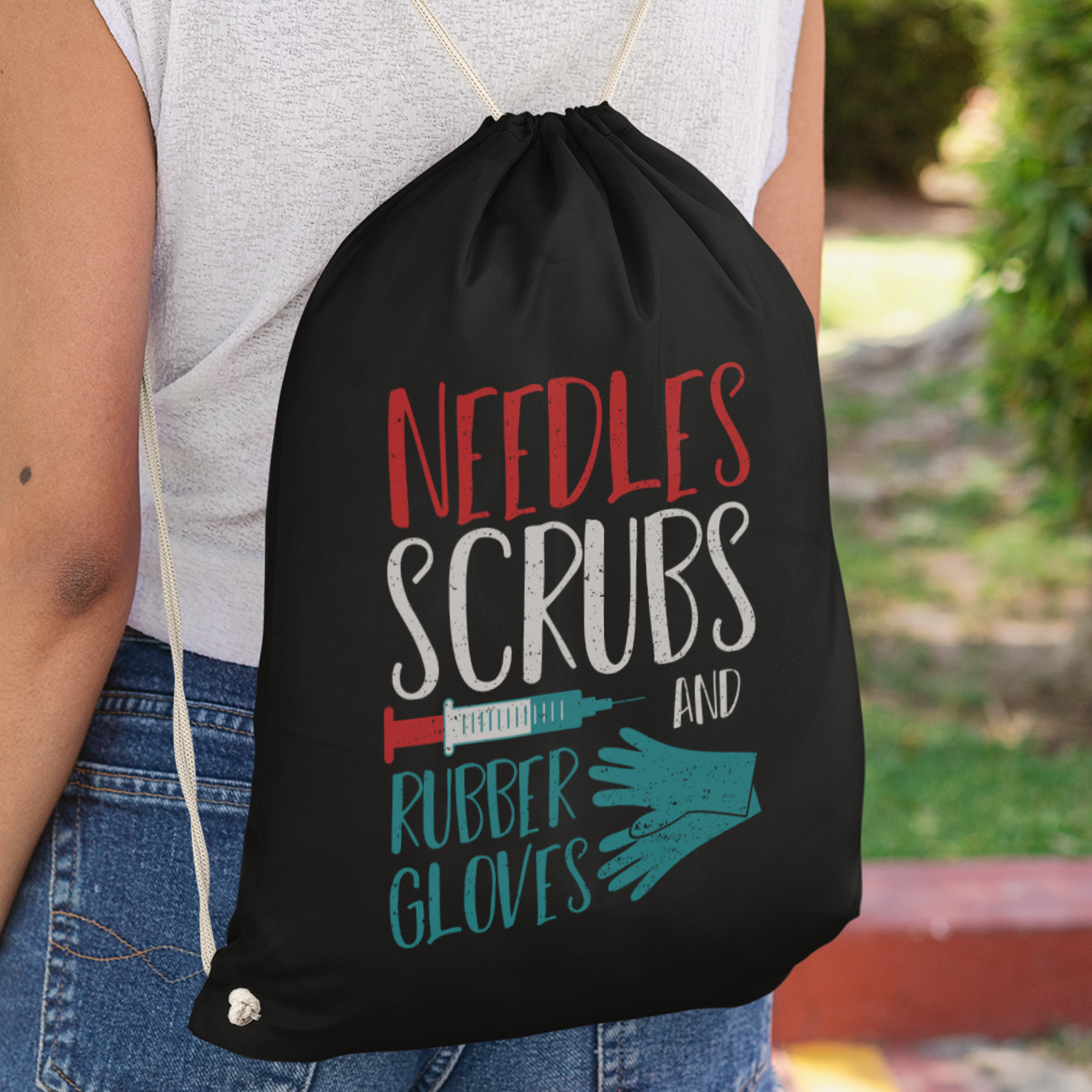 Needles Scrubs And Rubber Gloves Turnbeutel - DESIGNSBYJNK5.COM