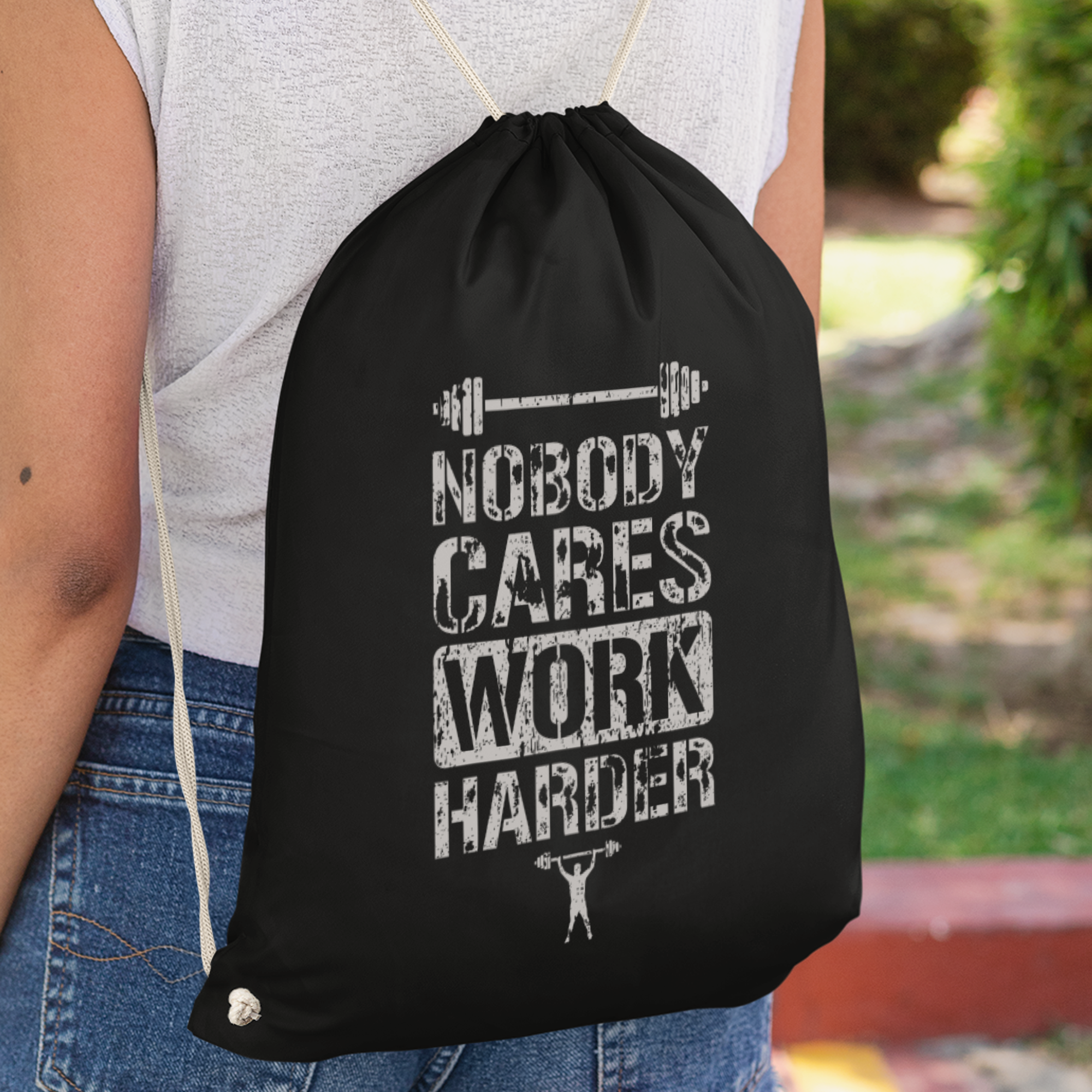 Nobody Cares Work Harder Turnbeutel - DESIGNSBYJNK5.COM