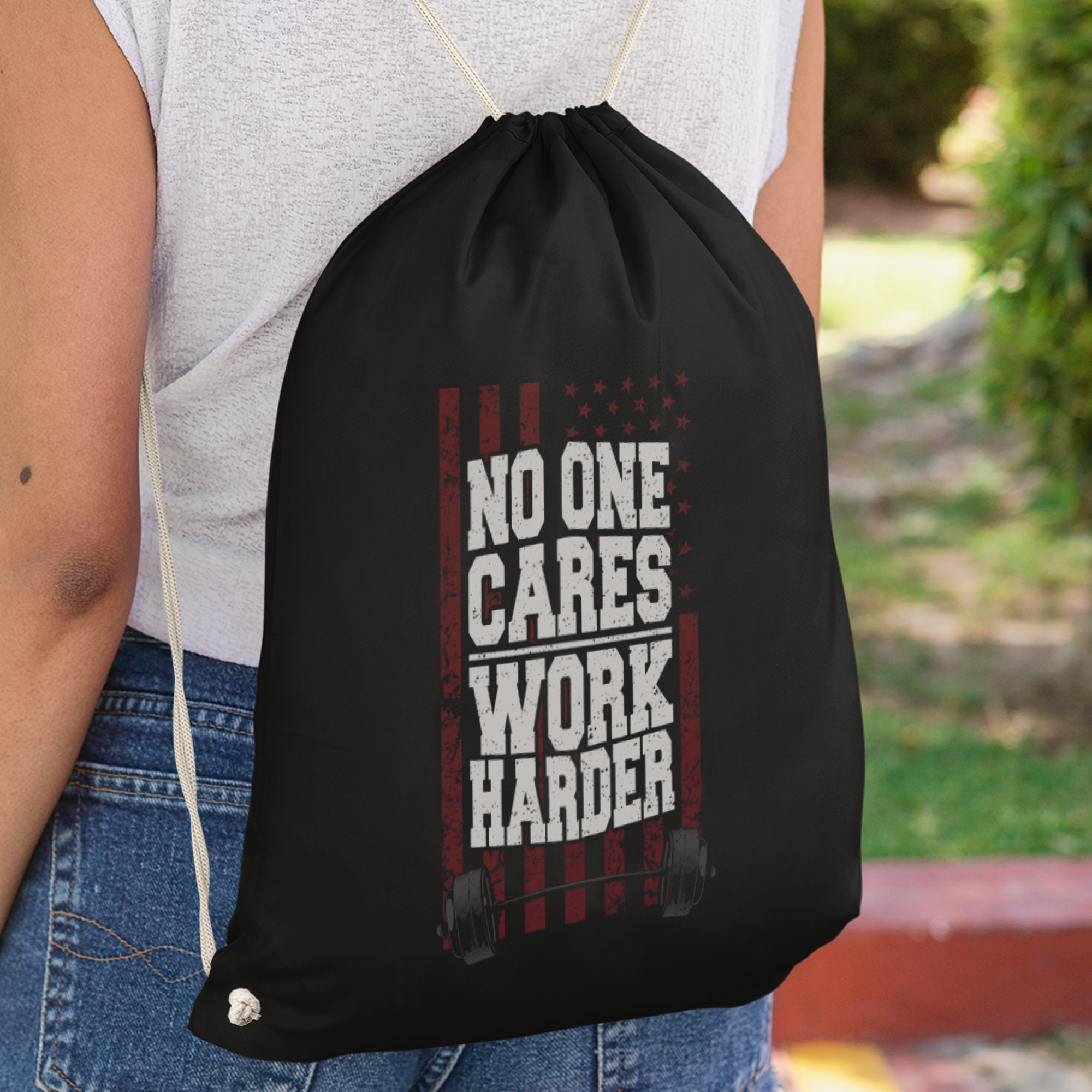 No One Cares Work Harder Turnbeutel - DESIGNSBYJNK5.COM