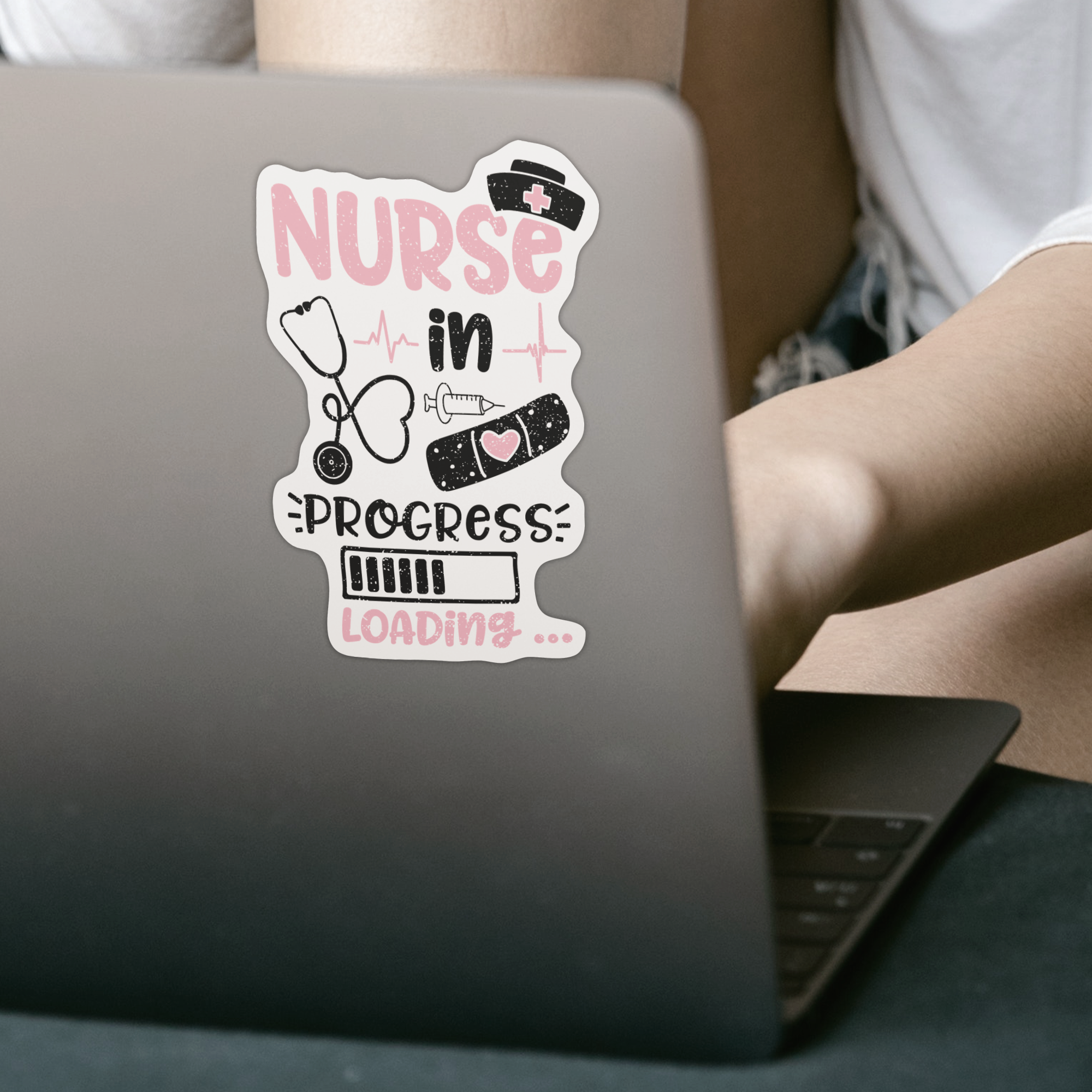 Nurse In Progress Loading Sticker - DESIGNSBYJNK5.COM