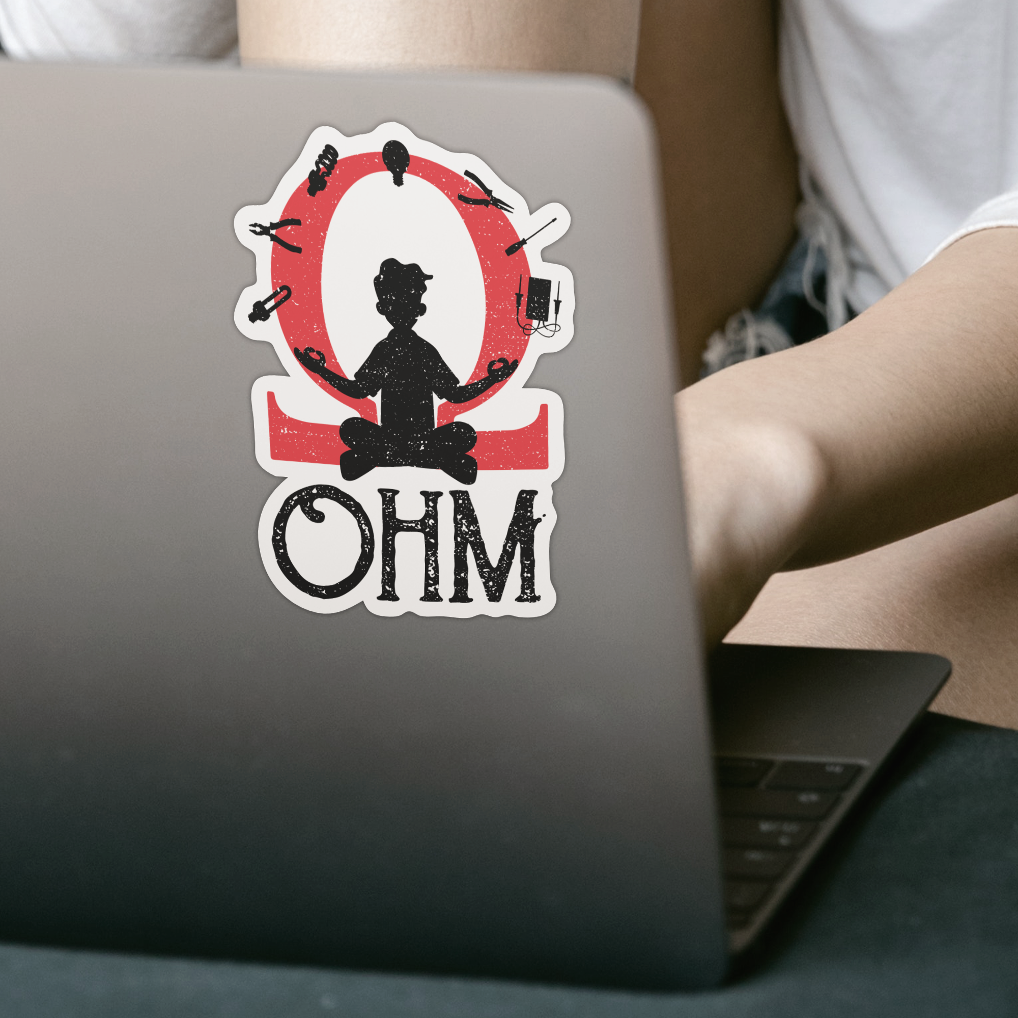 Ohm Meditating Sticker - DESIGNSBYJNK5.COM