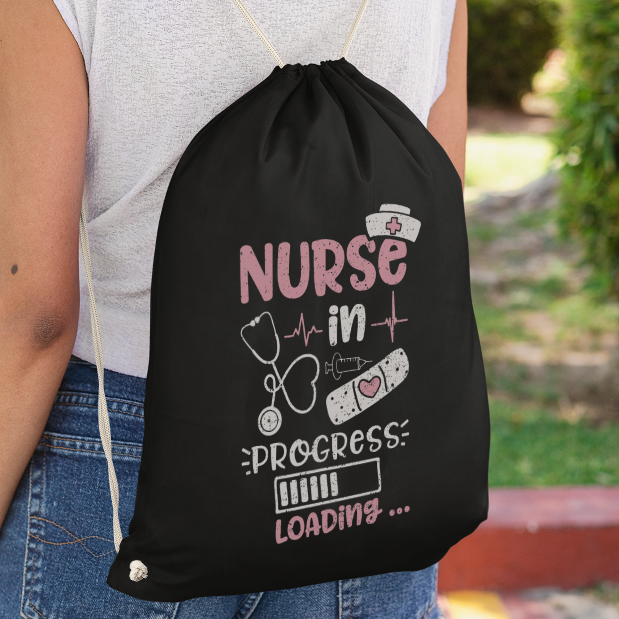 Nurse In Progress Loading Turnbeutel - DESIGNSBYJNK5.COM