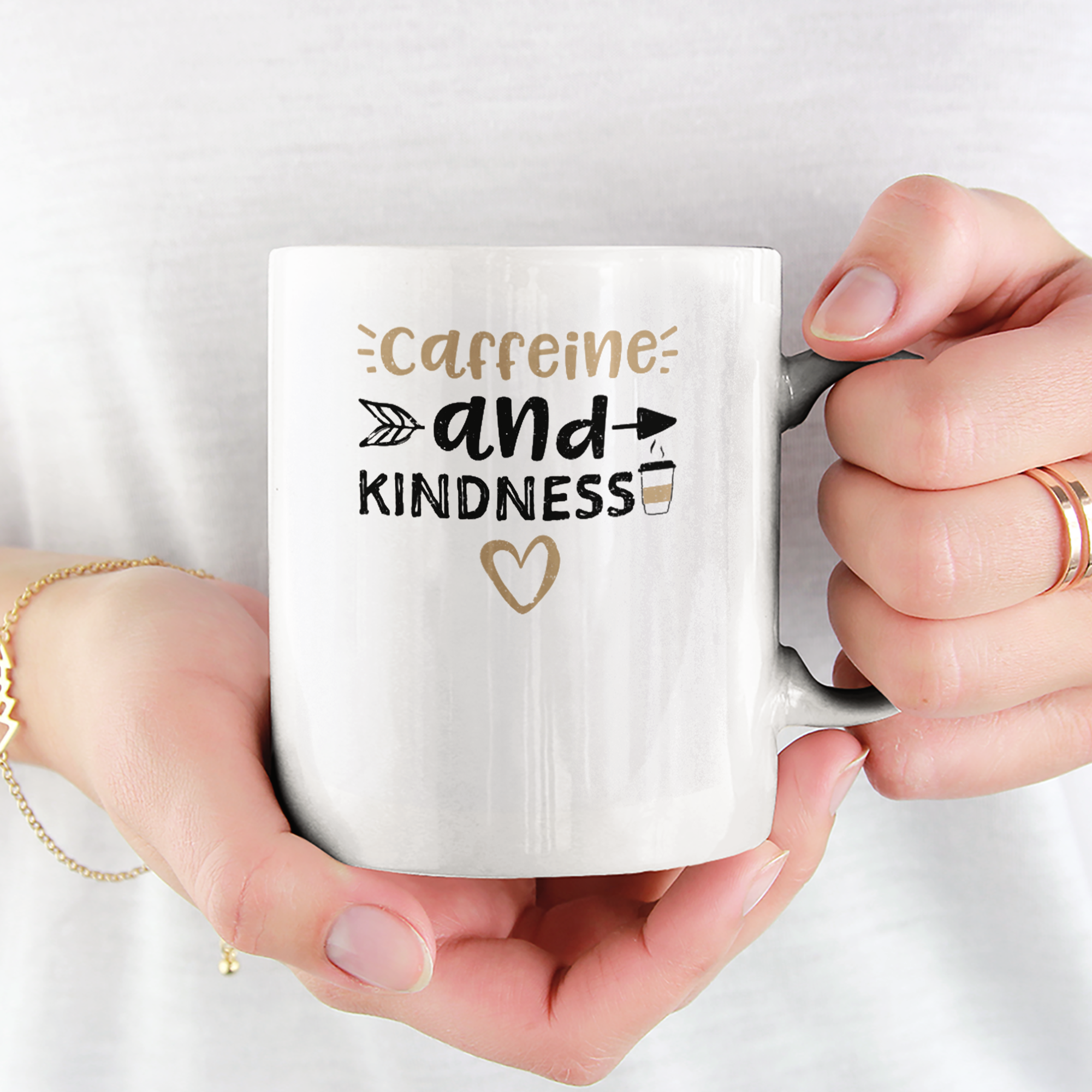 Caffeine And Kindness Tasse (Unisex) - DESIGNSBYJNK5.COM