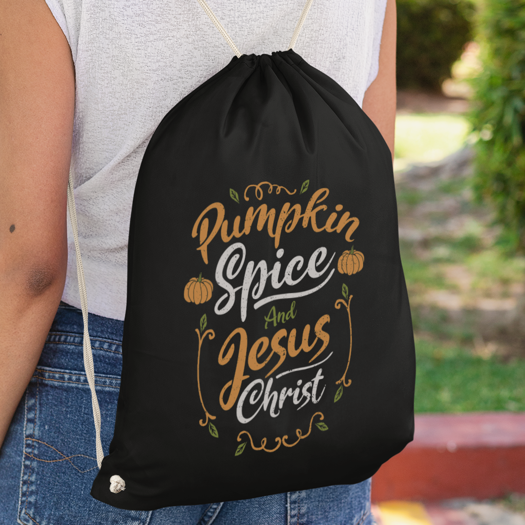 Pumpkin Spice And Jesus Christ Turnbeutel - DESIGNSBYJNK5.COM