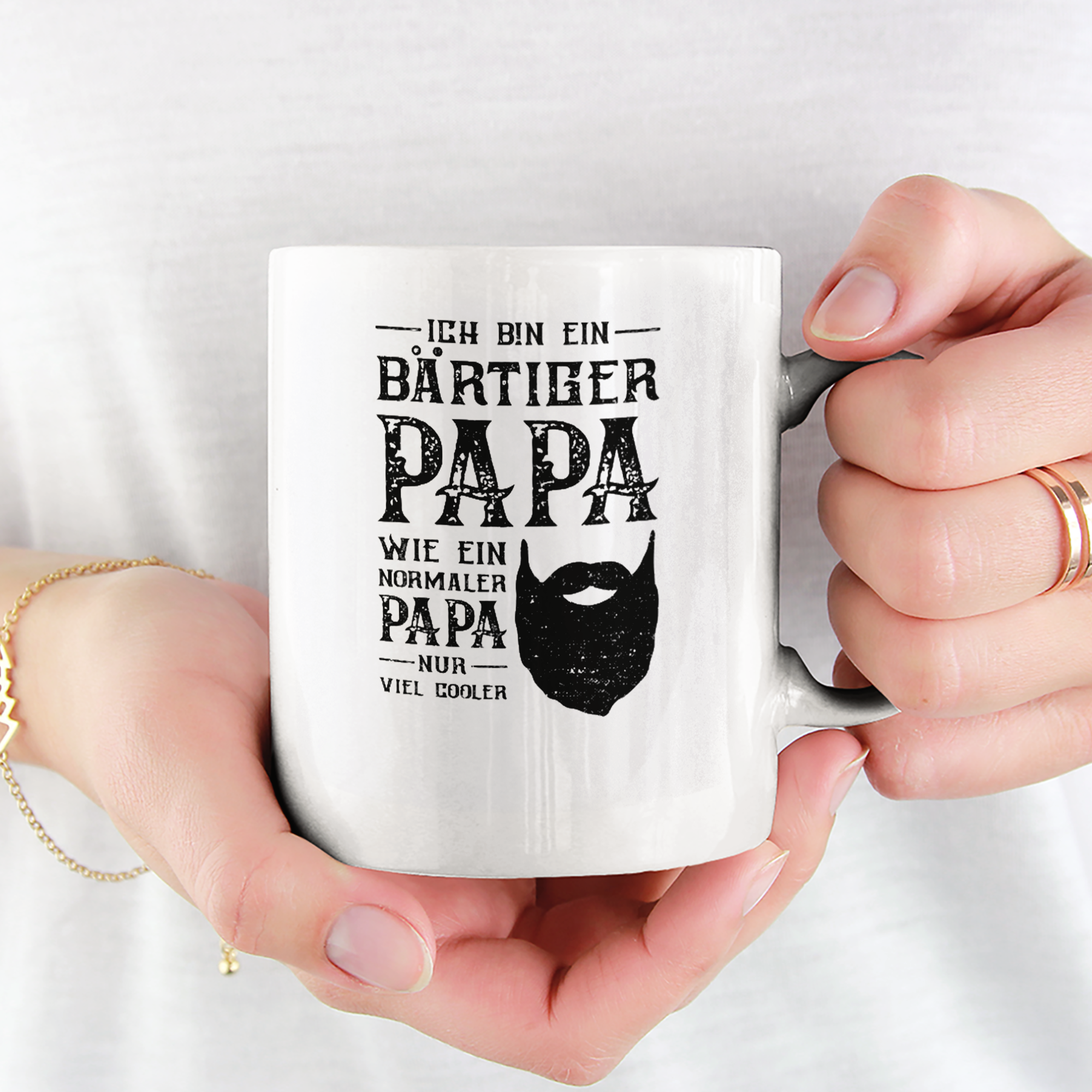 Ich Bin Ein Bärtiger Papa Wie Ein Normaler Papa Nur Cooler Tasse - DESIGNSBYJNK5.COM